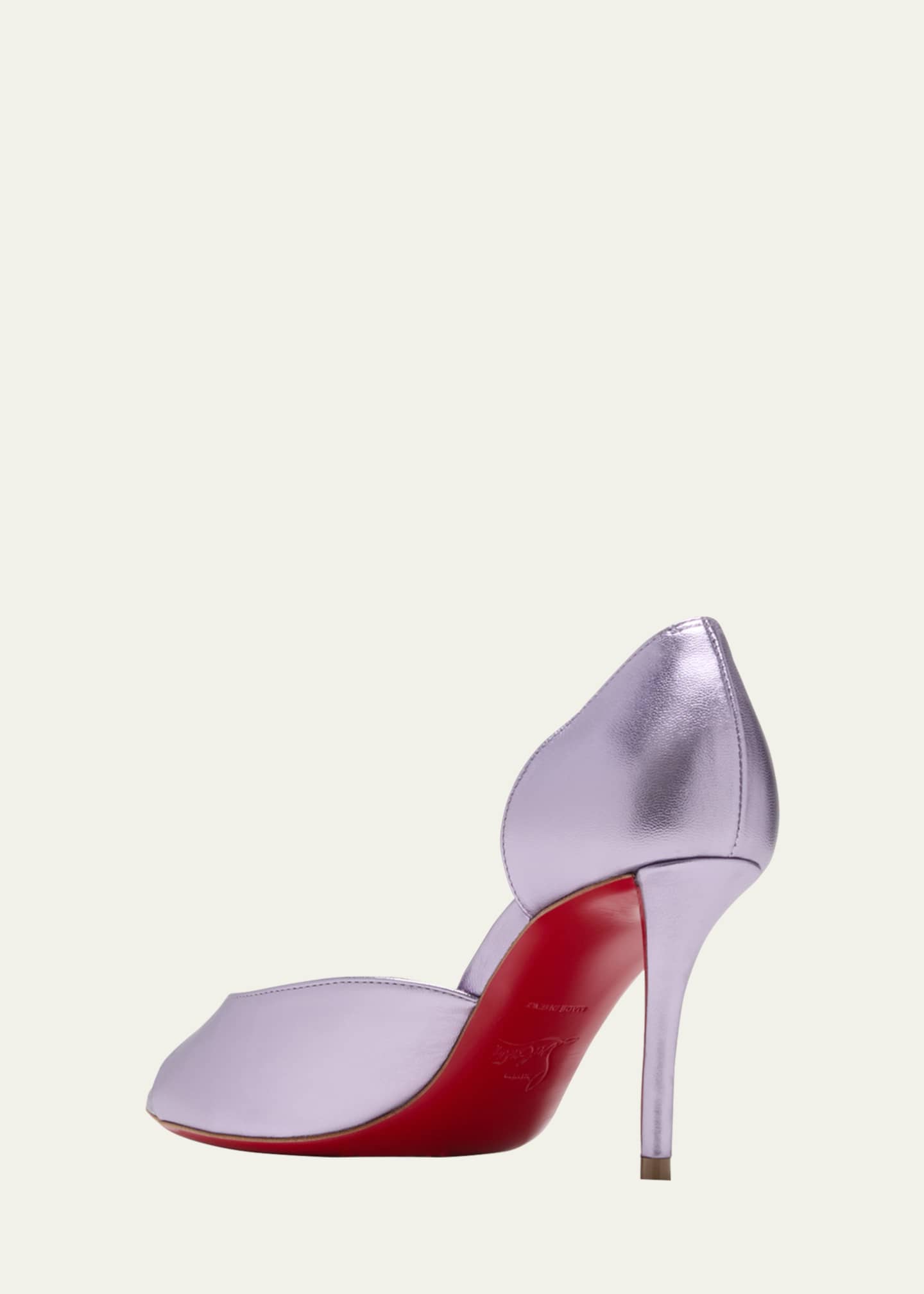 Christian Louboutin Apostropha Metallic Half D Orsay Red Sole