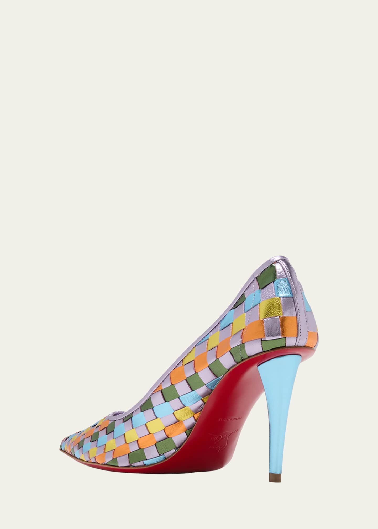 Christian Louboutin Multicolored Woven Leather Red Sole Pumps