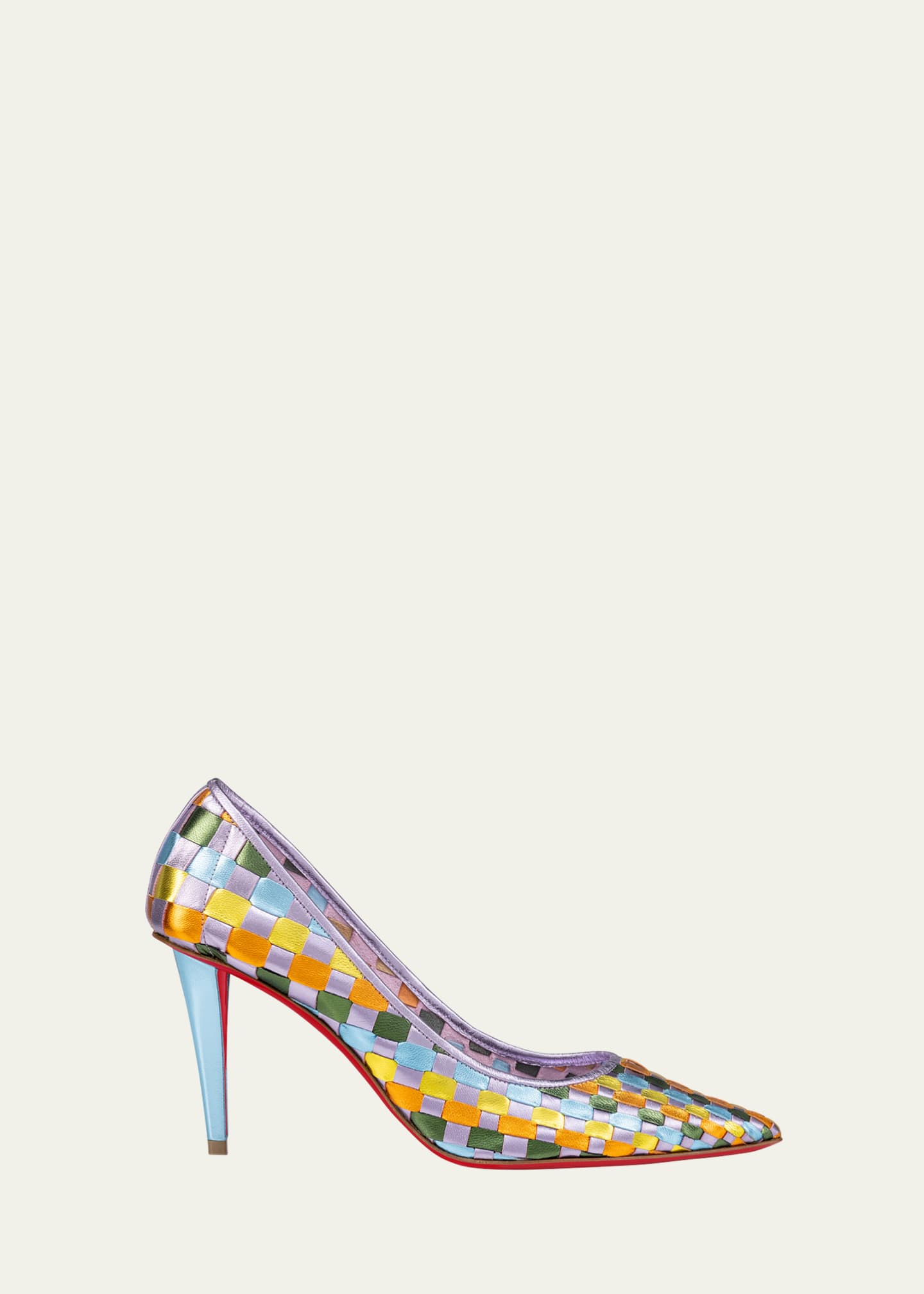 Christian Louboutin Multicolored Woven Leather Red Sole Pumps