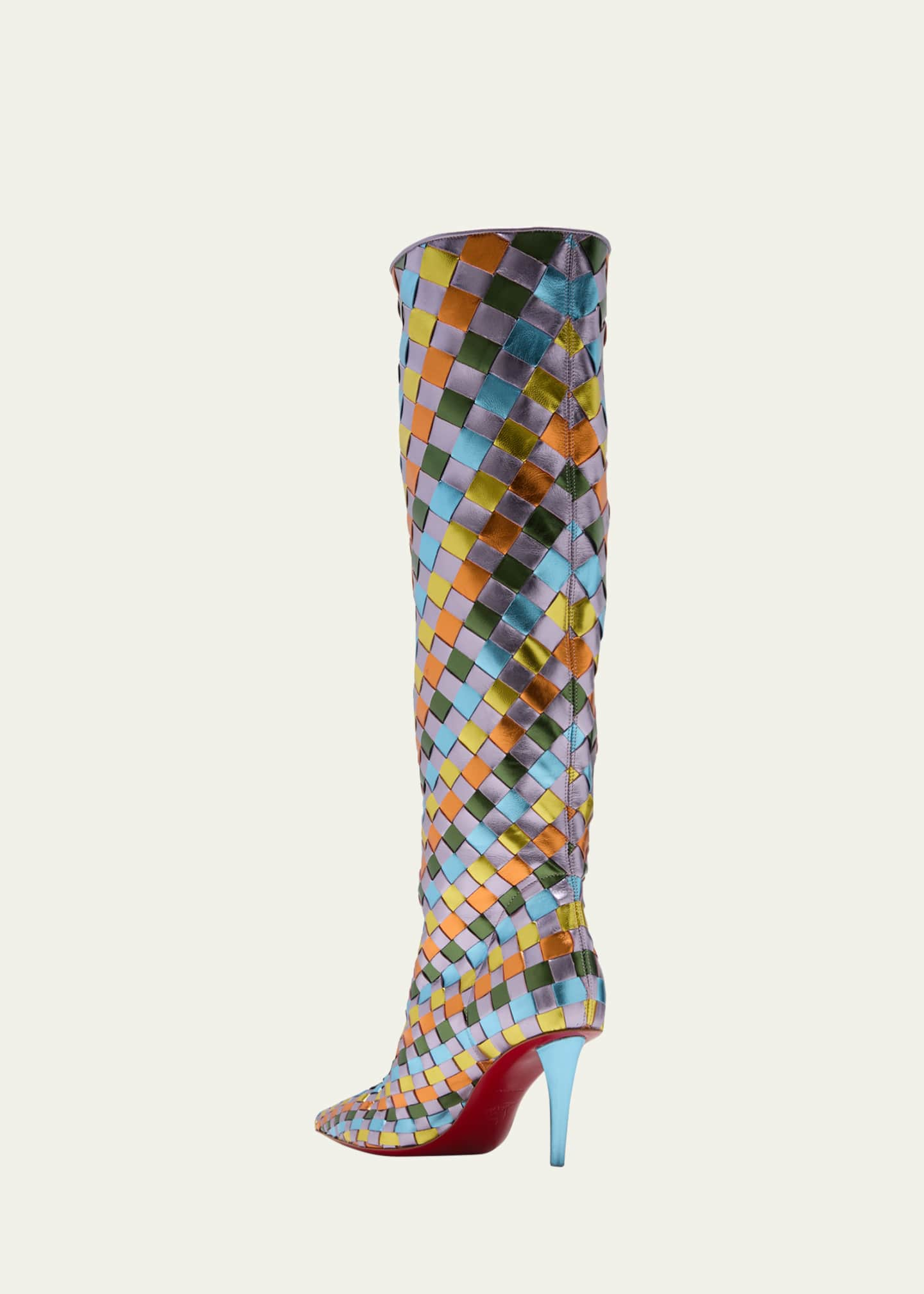 Christian Louboutin Multi Woven Tall Stiletto Boots