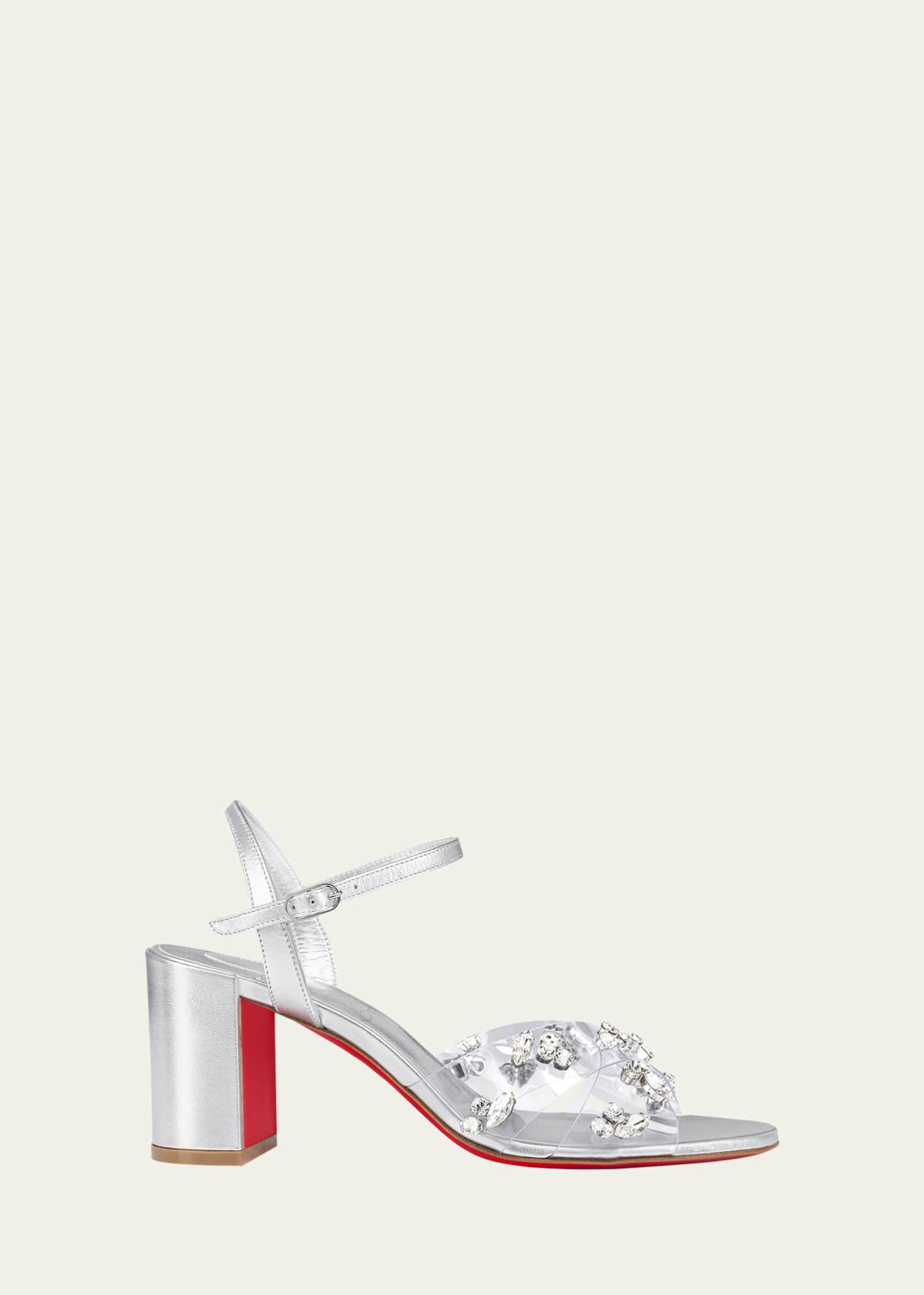 Christian Louboutin Queenie Embellished Crisscross Red Sole Sandals