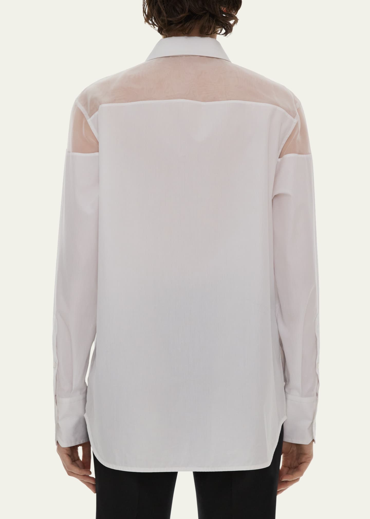 Sheer tuxedo new arrivals blouse