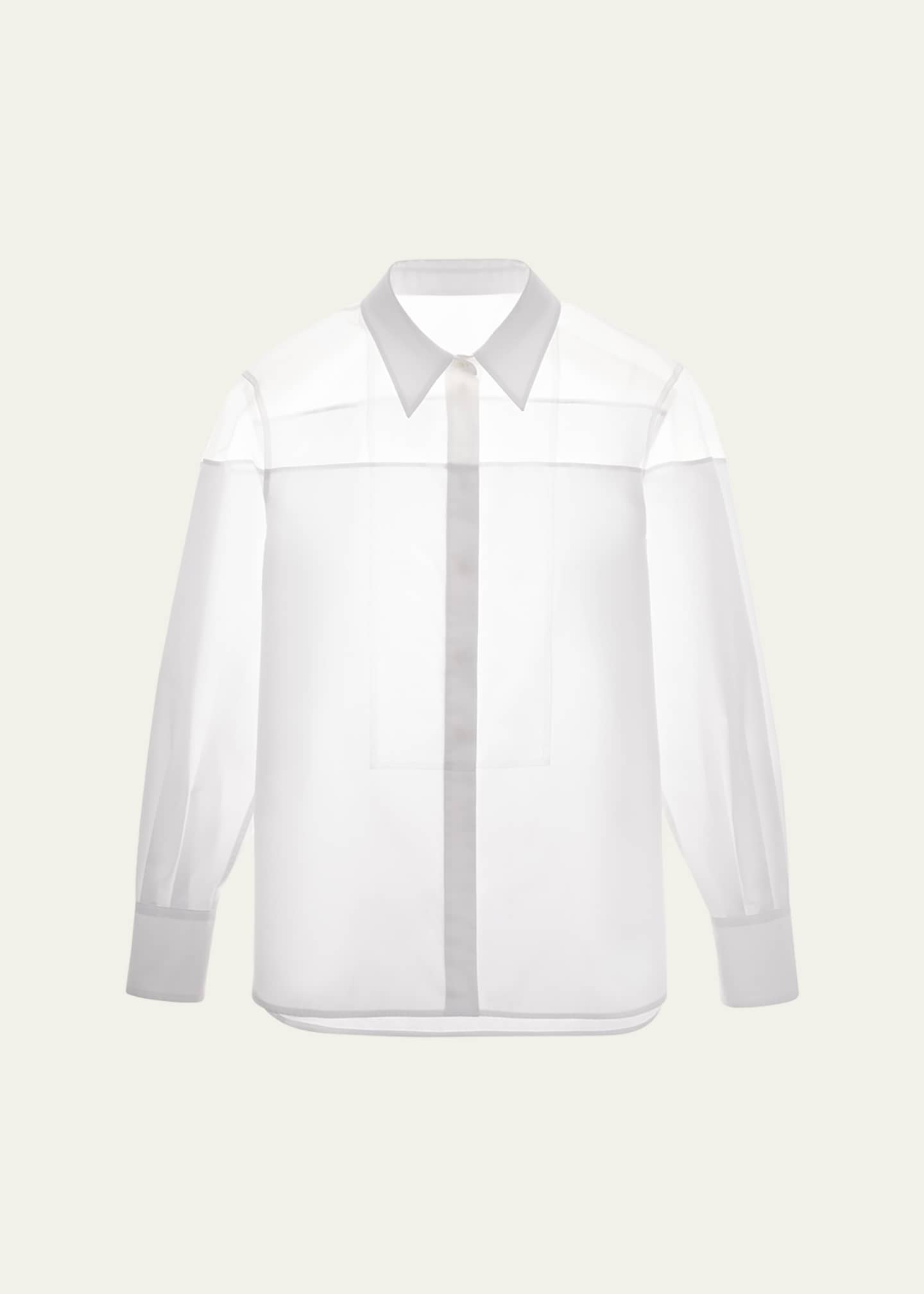 Sheer tuxedo blouse new arrivals