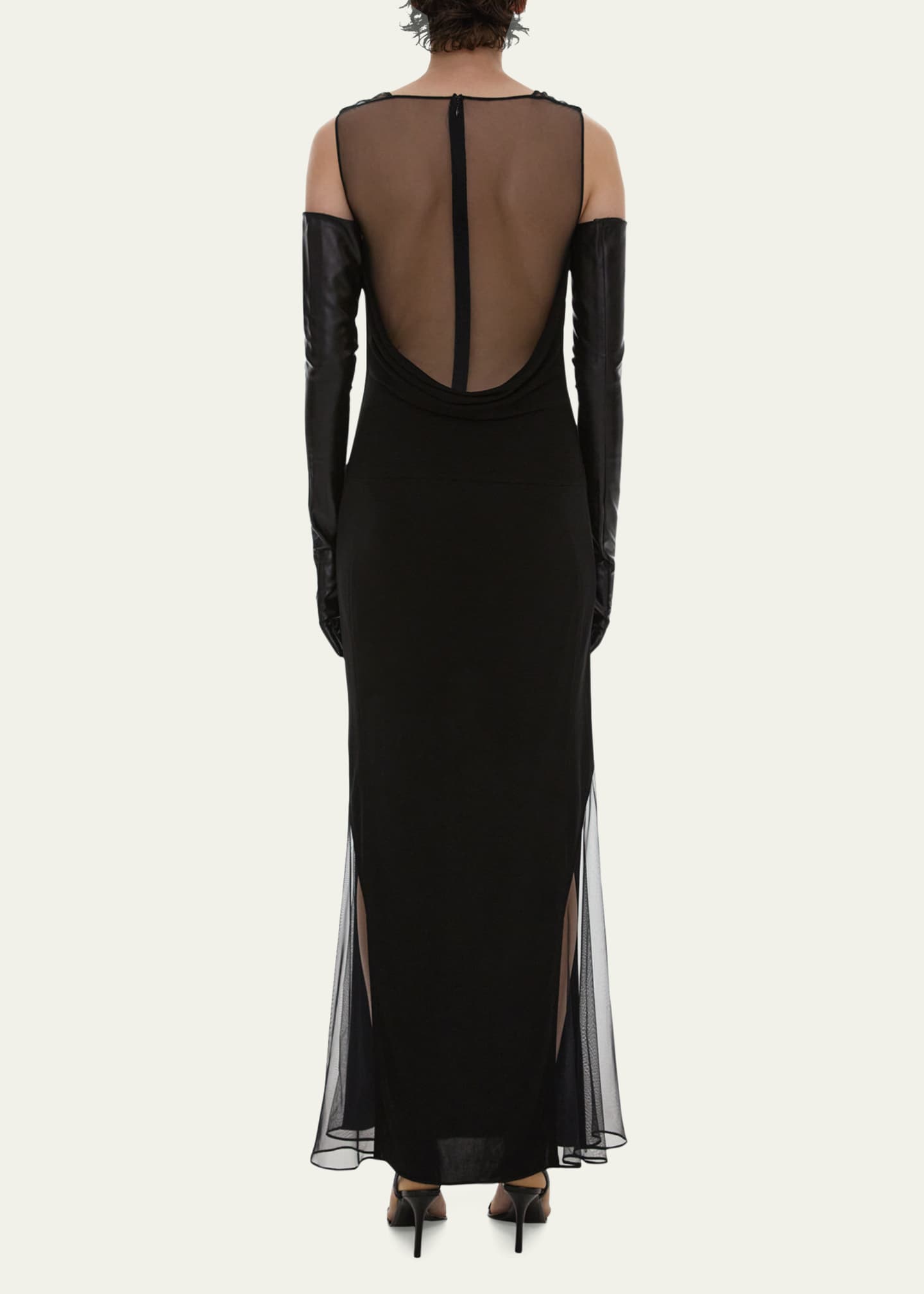 Helmut Lang Sleeveless Sheer Insert - Maxi Bergdorf Goodman Dress
