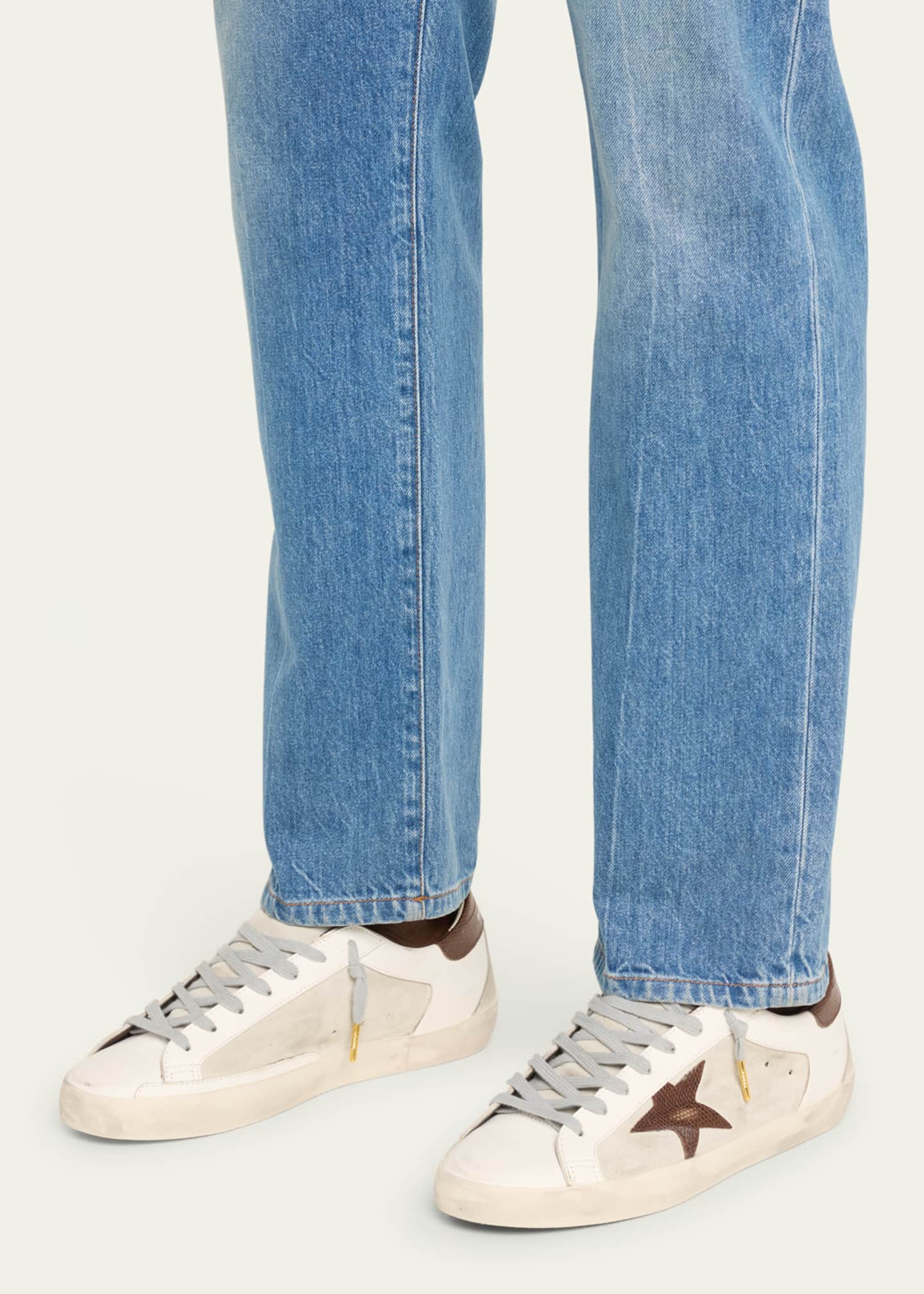 Golden Goose Men s Super Star Leather Low Top Sneakers with Lizard Effect