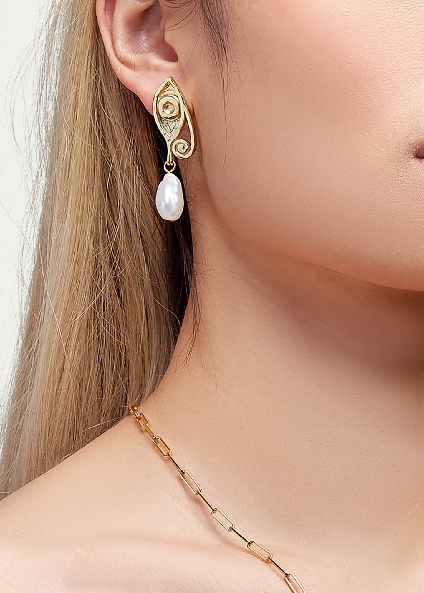Deux Lions Jewelry 14K Gold Ayla Pearl Earrings Image 2 of 3