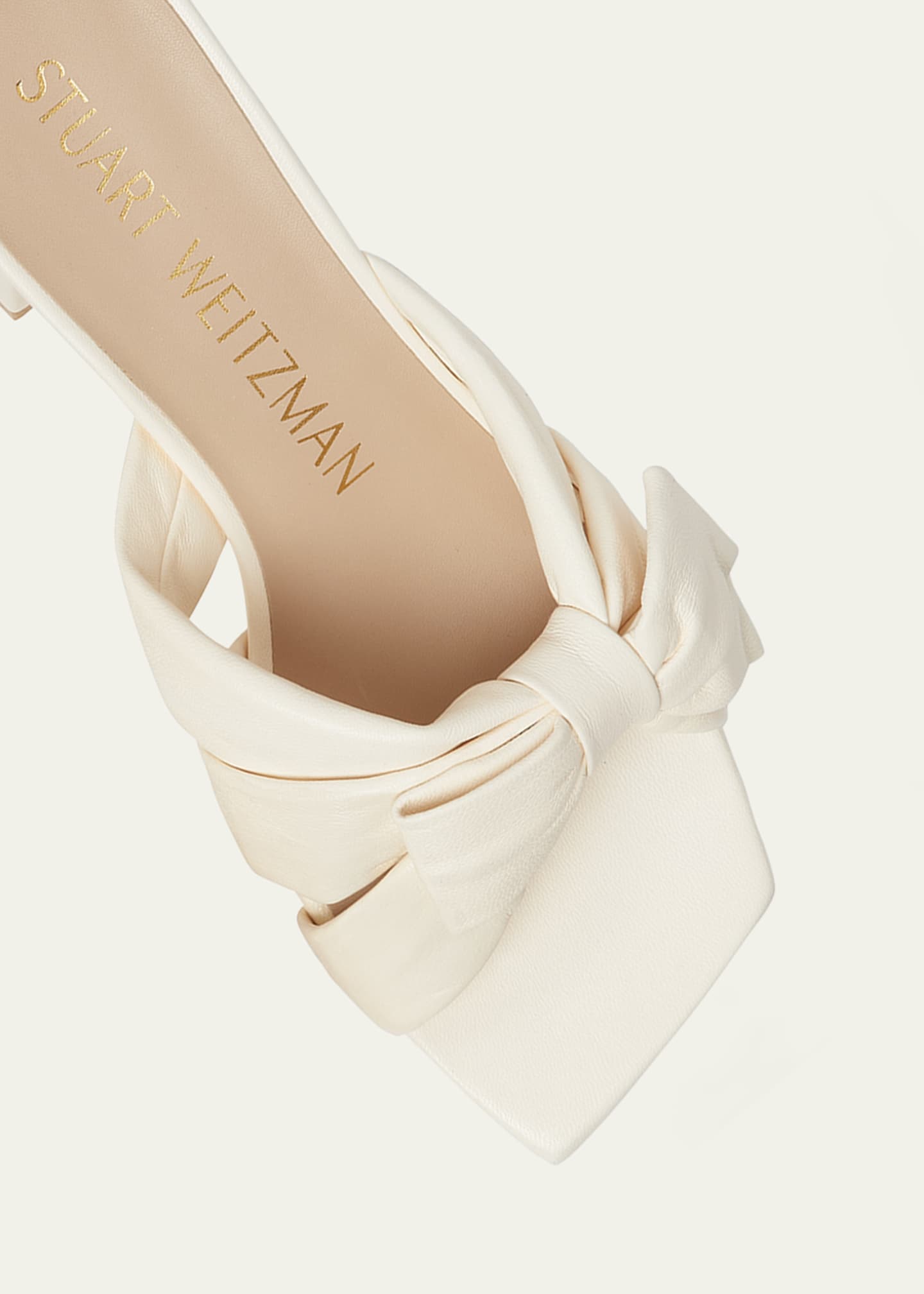 Stuart Weitzman Sofia Lambskin Bow Mule Sandals Bergdorf Goodman