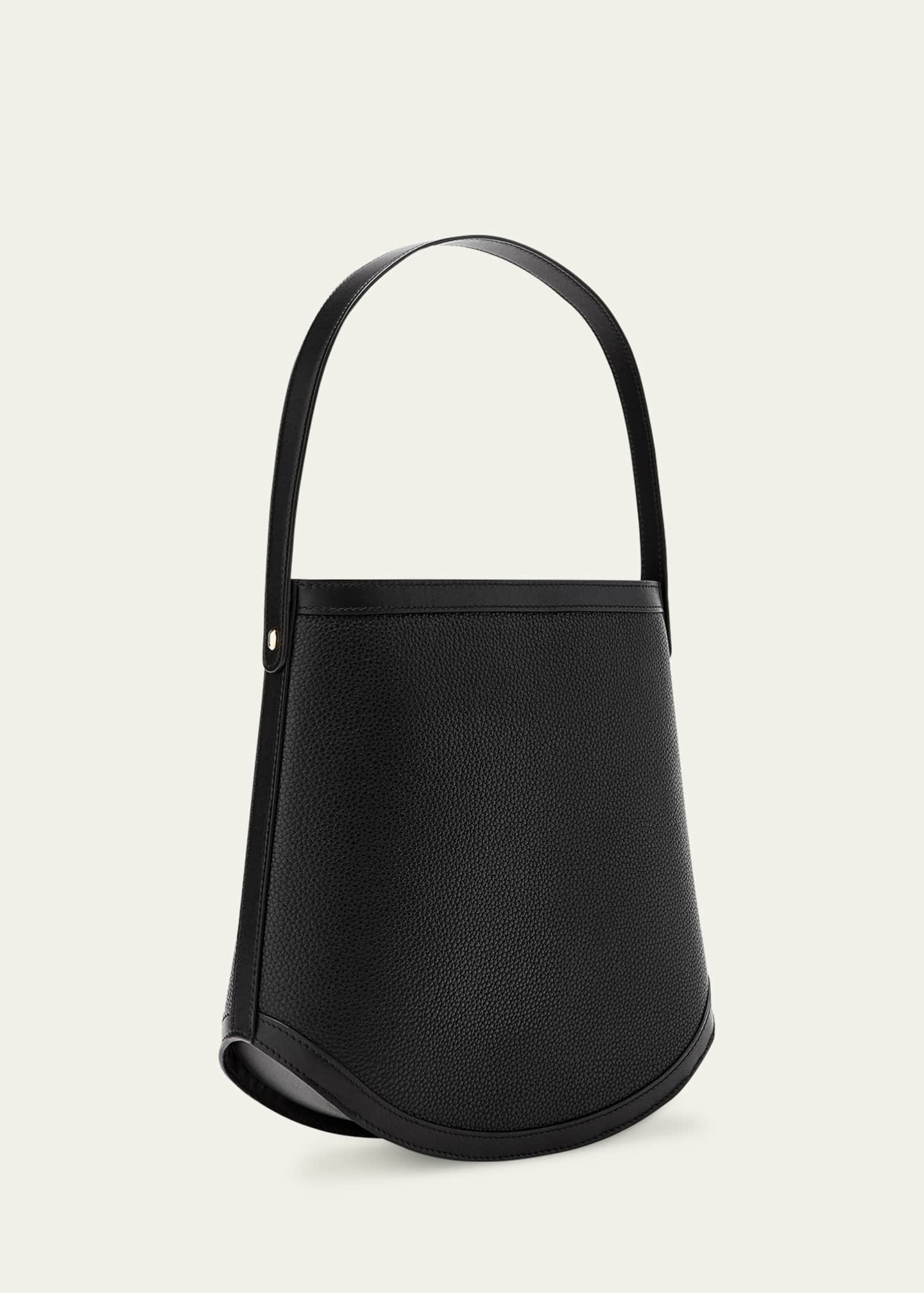 Savette Large Zip Leather Bucket Bag