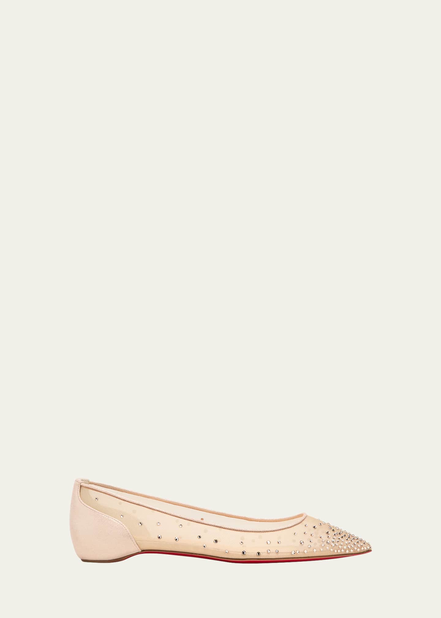 Christian Louboutin Red Sole Strass Mesh Ballet Flats Image 1 of 5