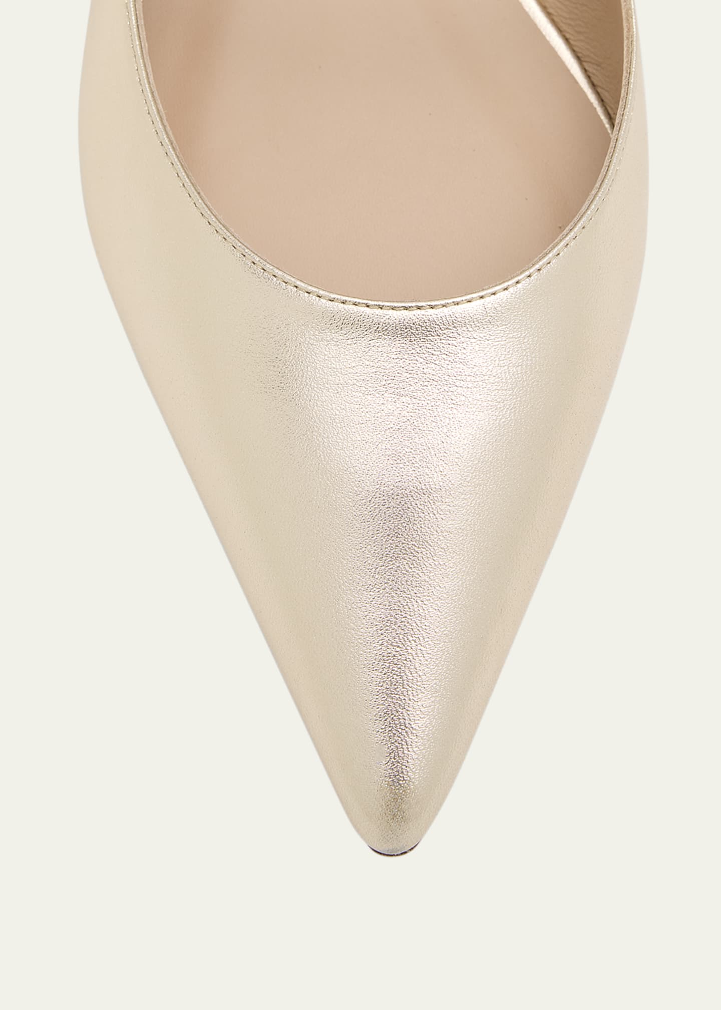 Stuart Weitzman Emilia Metallic Mary Jane Ballerina Flats Image 6 of 6