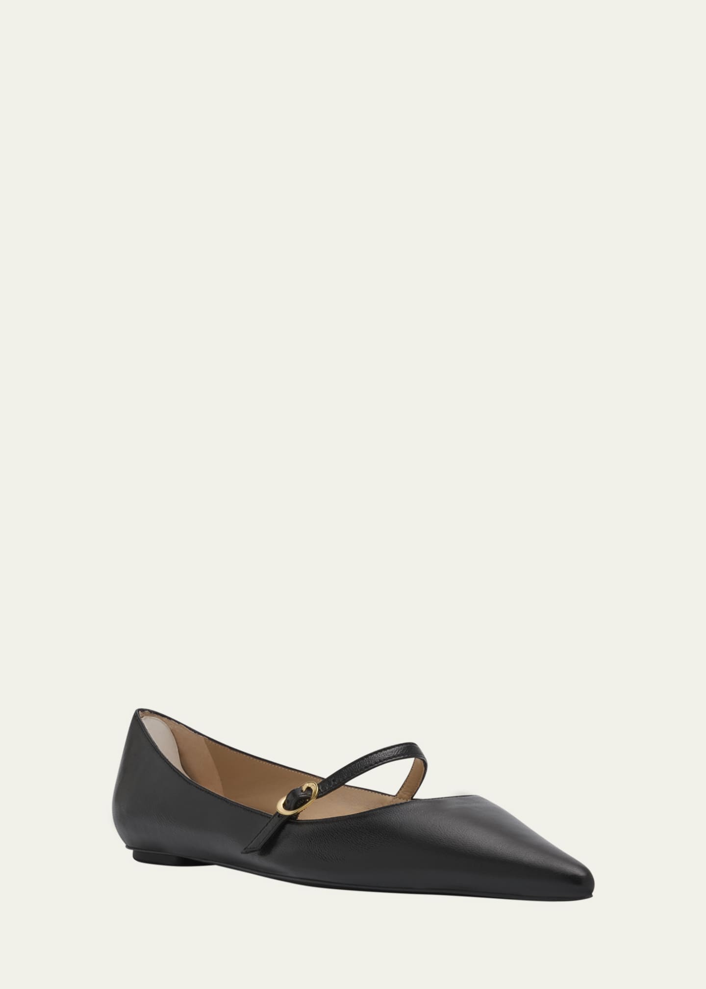 Stuart Weitzman Emilia Leather Mary Jane Ballerina Flats Image 2 of 6