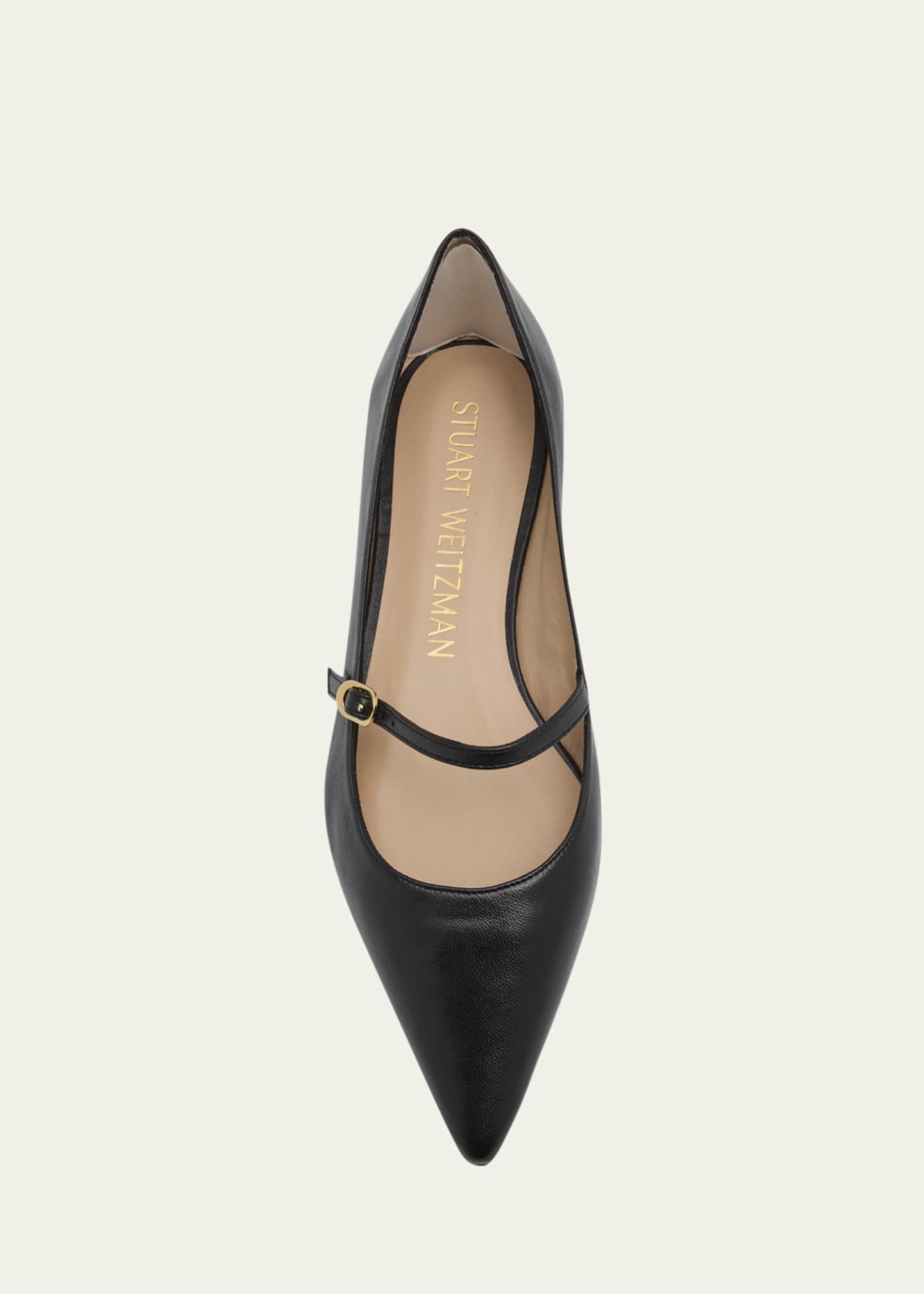 Stuart Weitzman Emilia Leather Mary Jane Ballerina Flats Image 5 of 6