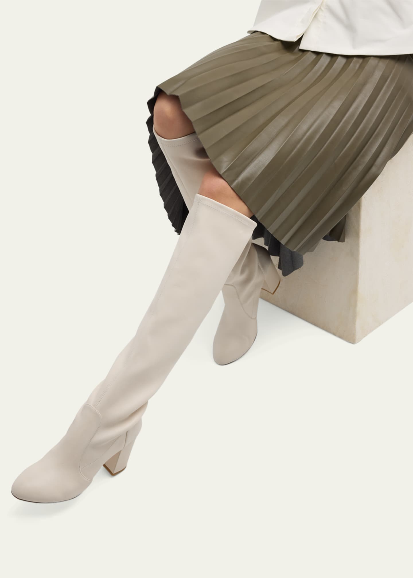 Stuart weitzman boots white hotsell