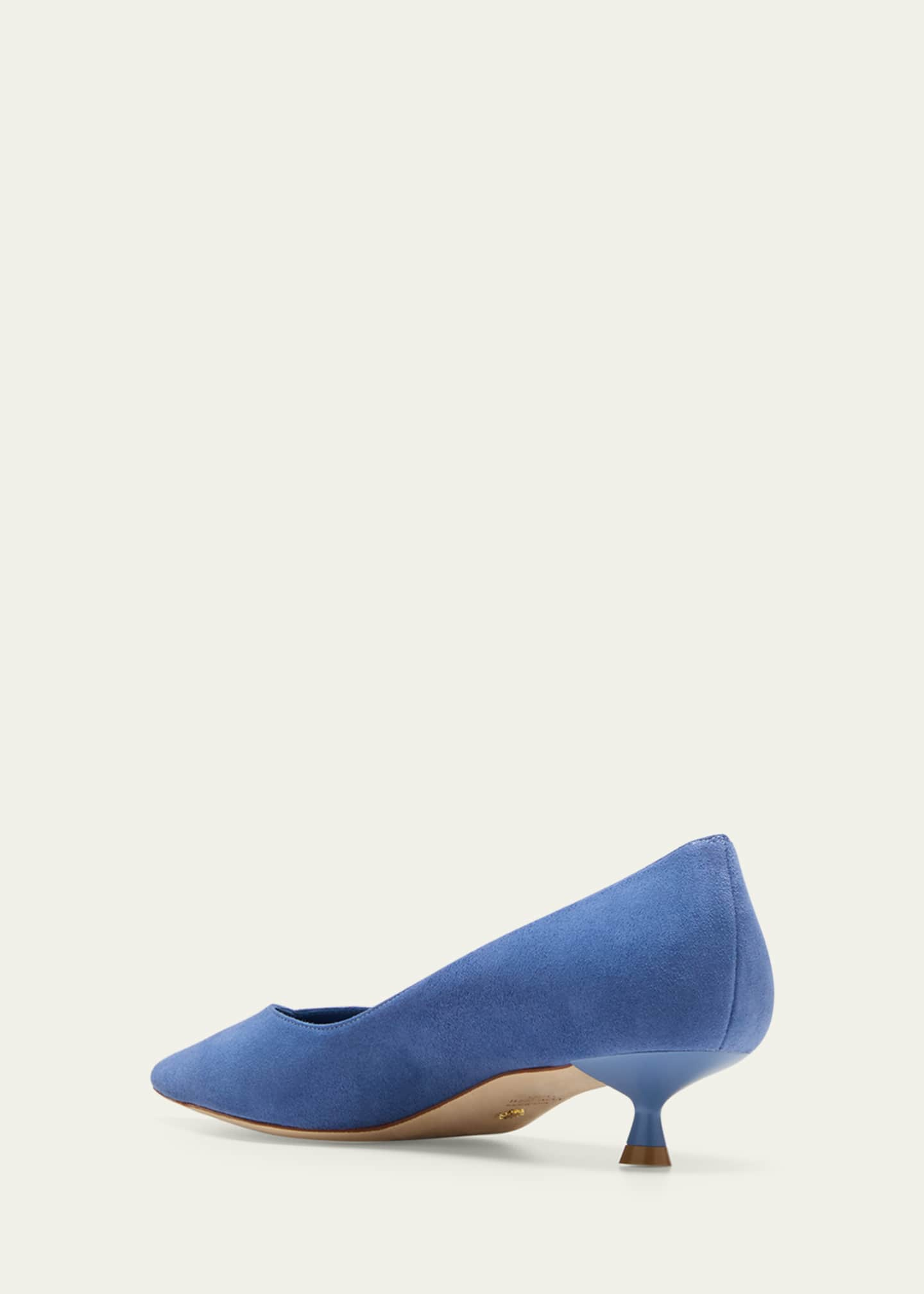 Stuart Weitzman Eva Suede Kitten-Heel Pumps - Bergdorf Goodman