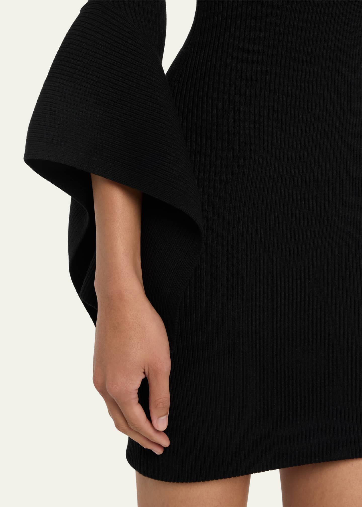 Michael Kors Collection Ribbed Flare-Sleeve Wool Mini Dress - Bergdorf ...