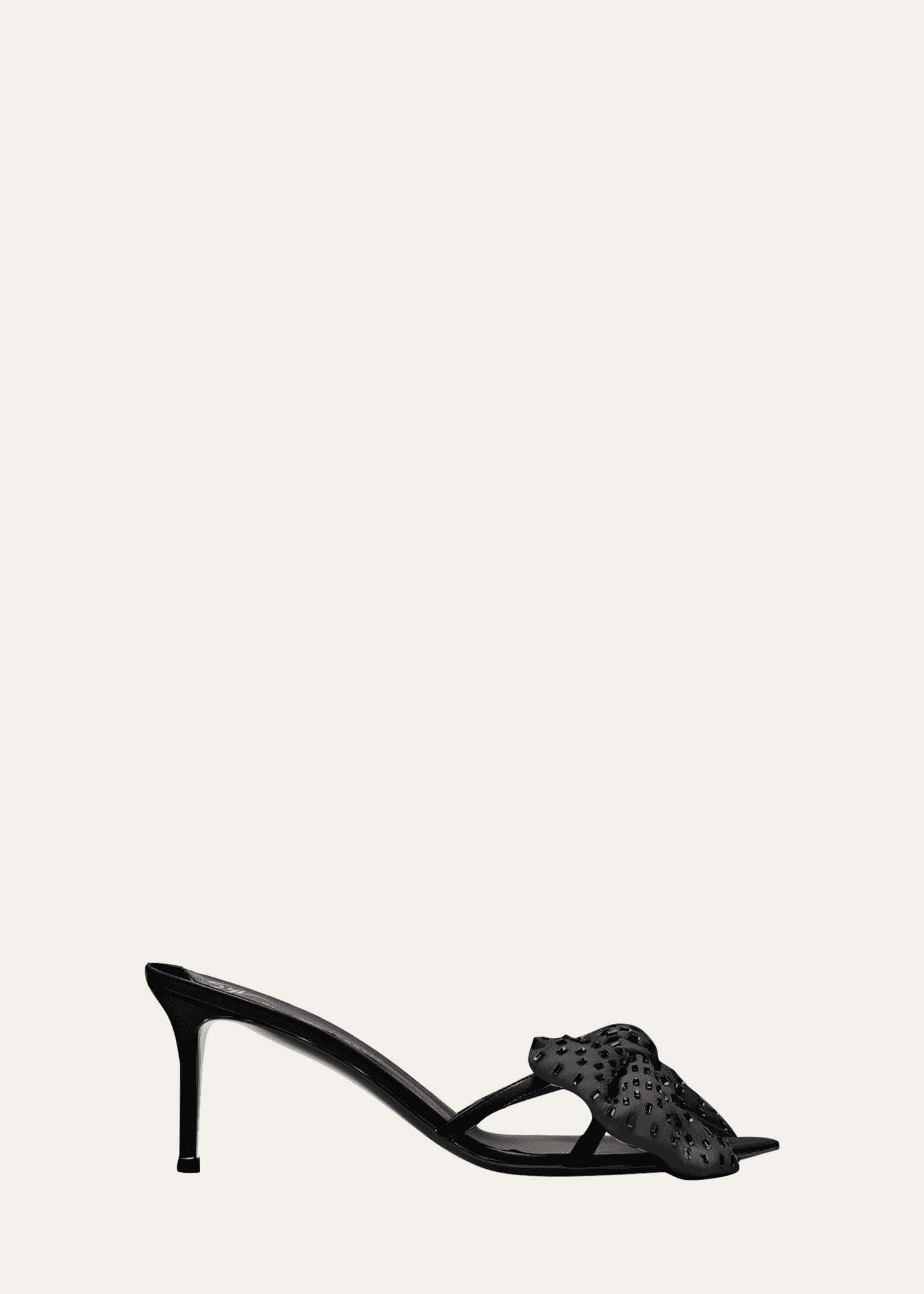 Giuseppe Zanotti Crystal Bow Stiletto Slide Sandals
