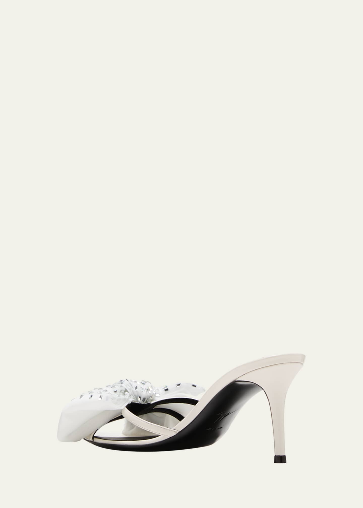 Giuseppe Zanotti Crystal Bow Stiletto Slide Sandals Image 4 of 5