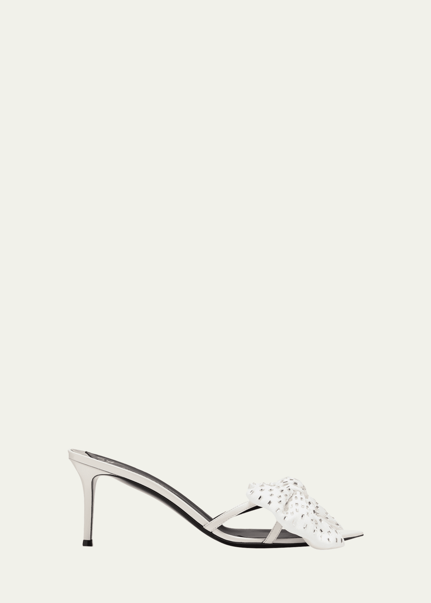Giuseppe Zanotti Crystal Bow Stiletto Slide Sandals Image 1 of 5