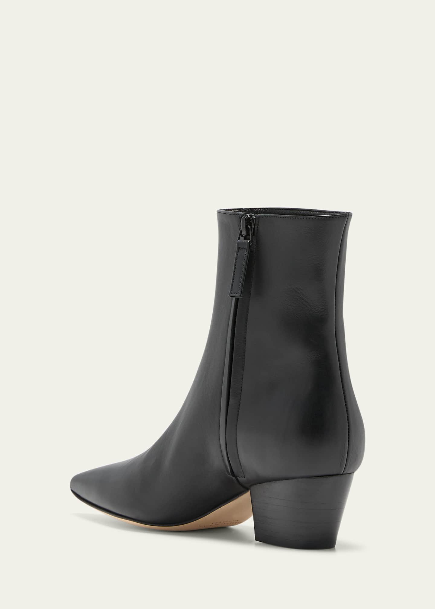 Manolo Blahnik Agnetapla Leather Zip Ankle Boots - Bergdorf Goodman