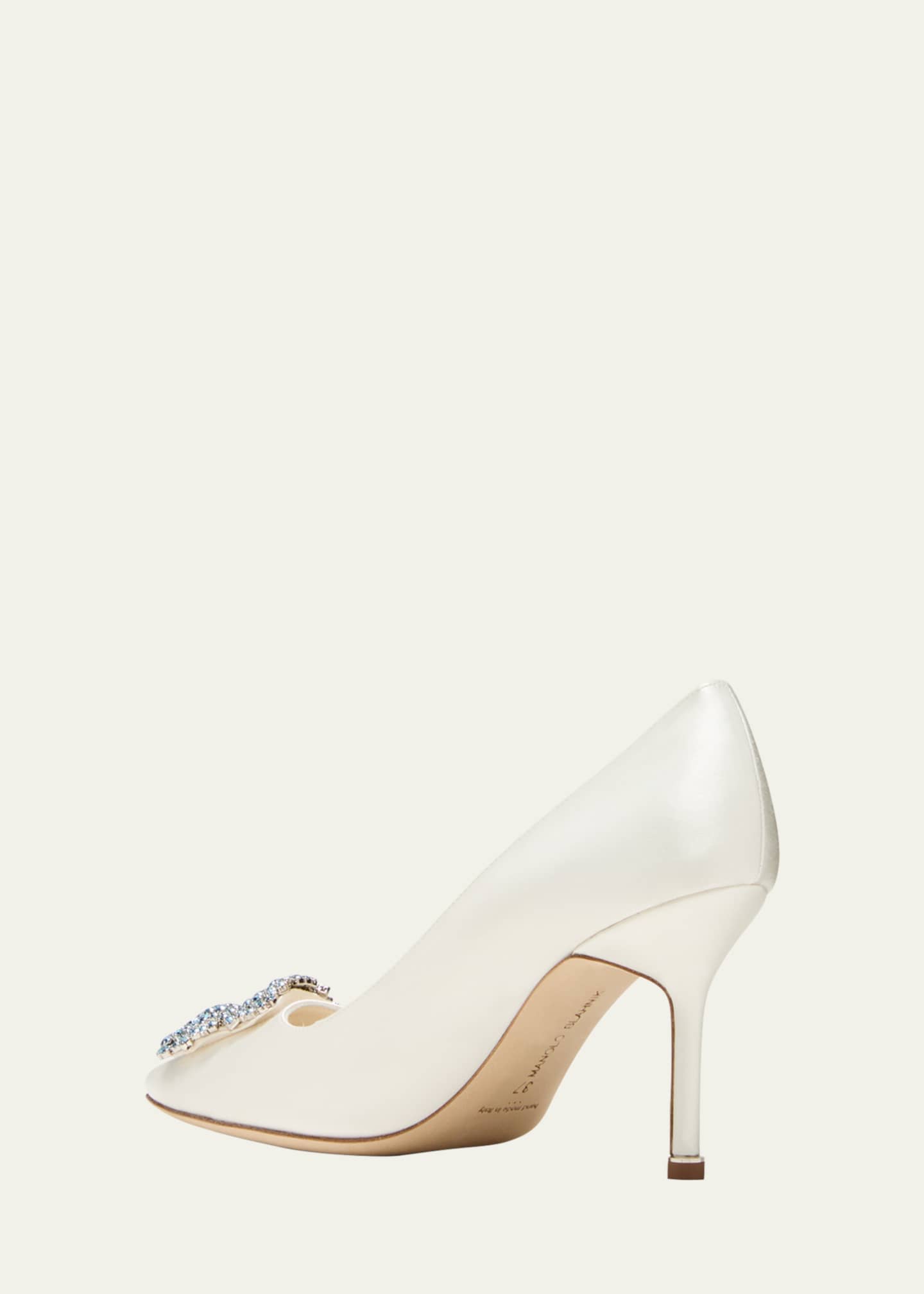 Manolo Blahnik Hangisi Satin Buckle Pumps Image 2 of 3