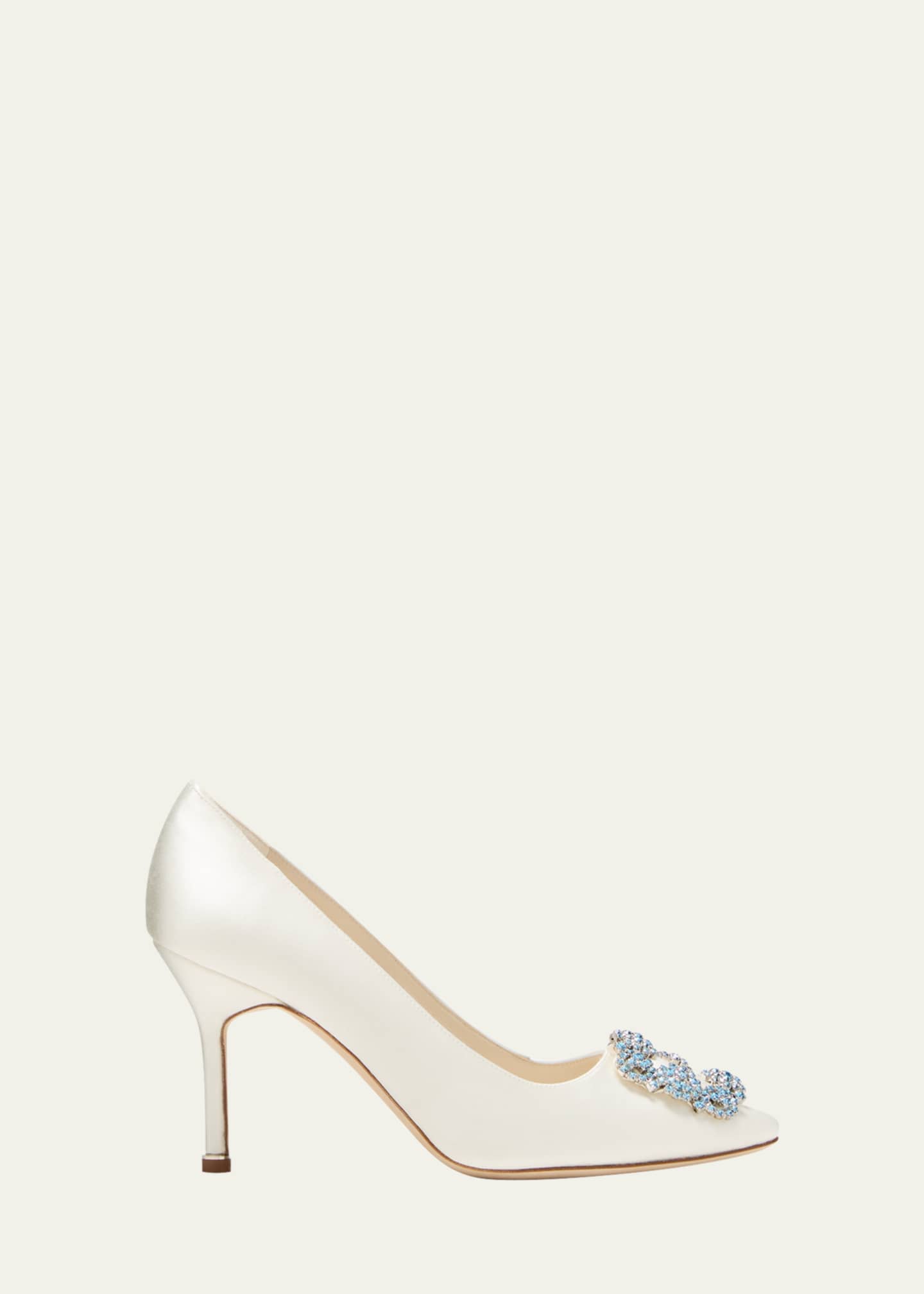 Manolo Blahnik Hangisi Satin Buckle Pumps Image 1 of 3