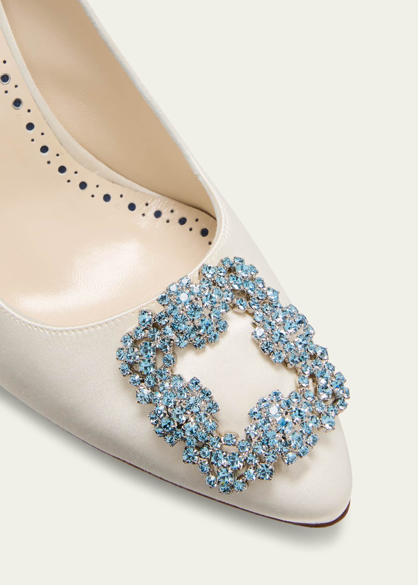Manolo Blahnik Hangisi Satin Buckle Pumps Bergdorf Goodman
