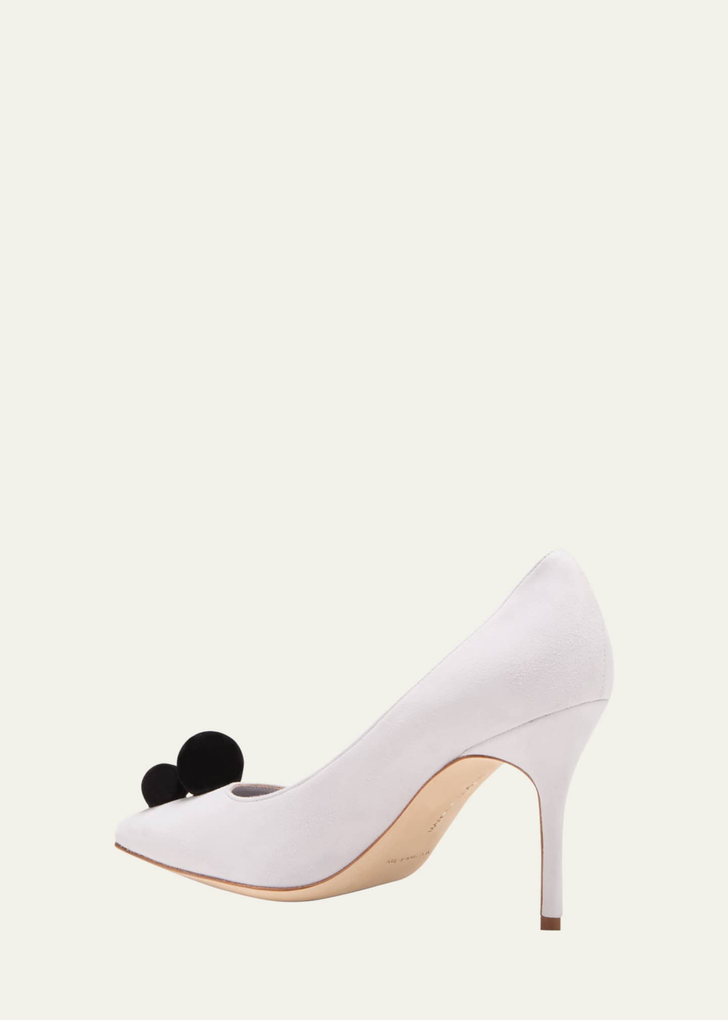 Manolo Blahnik Piera Suede Pom Pom Pumps Bergdorf Goodman