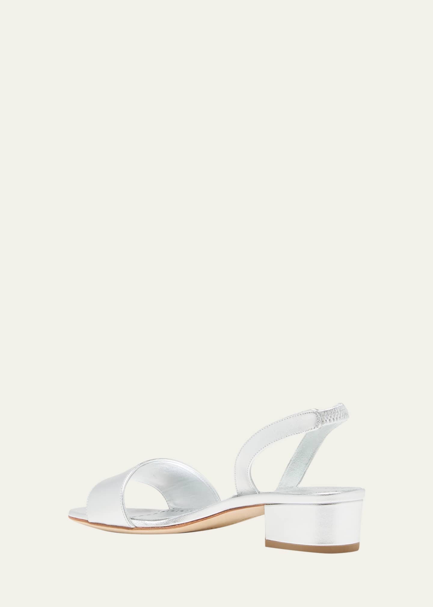 Manolo Blahnik Patopia Metallic Slingback Sandals Image 2 of 3
