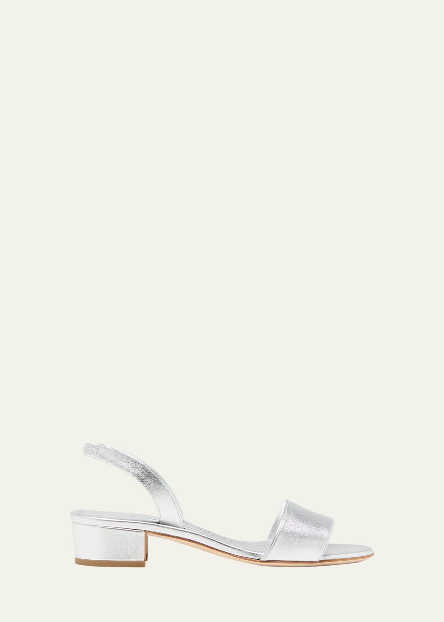 Manolo Blahnik Patopia Metallic Slingback Sandals Image 1 of 3