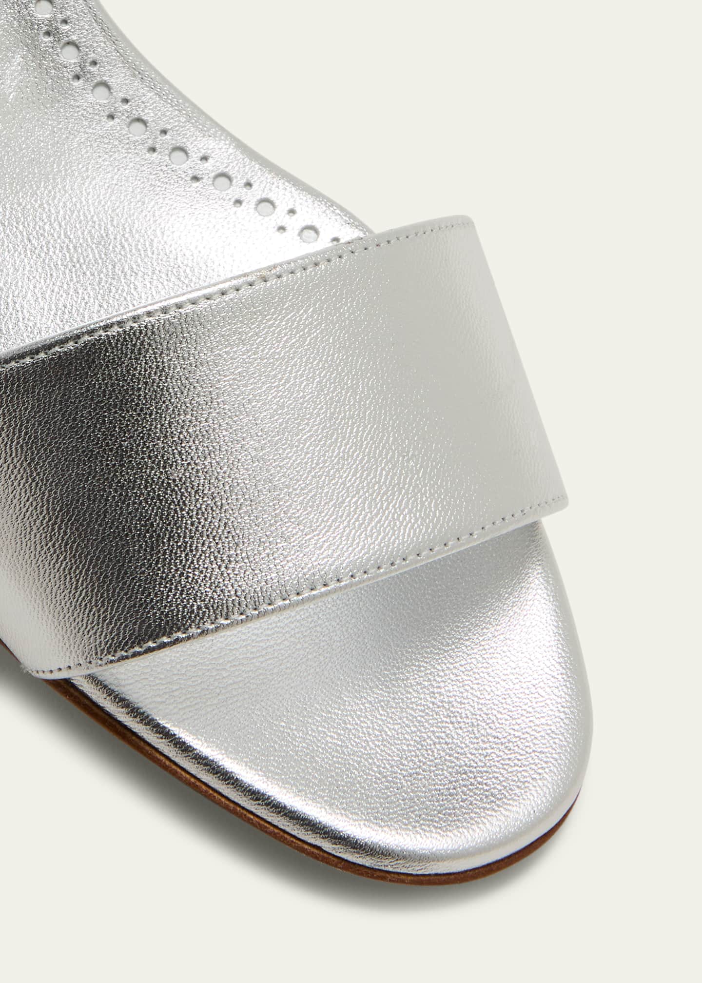 Manolo Blahnik Patopia Metallic Slingback Sandals Image 3 of 3