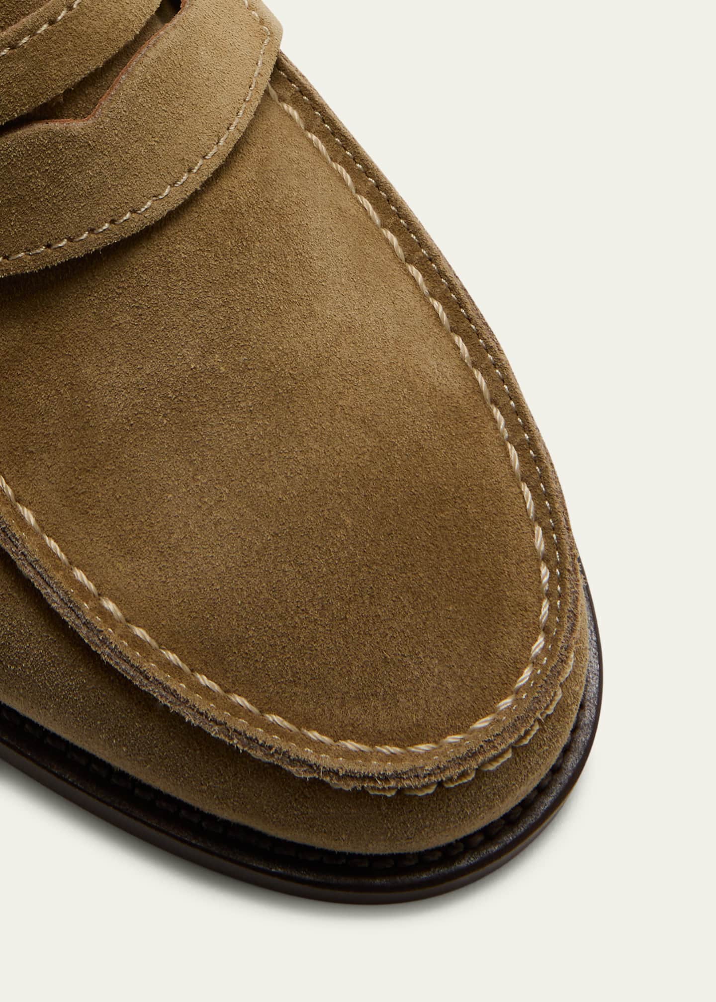 Manolo Blahnik Perrita Classic Suede Penny Loafers Image 3 of 3