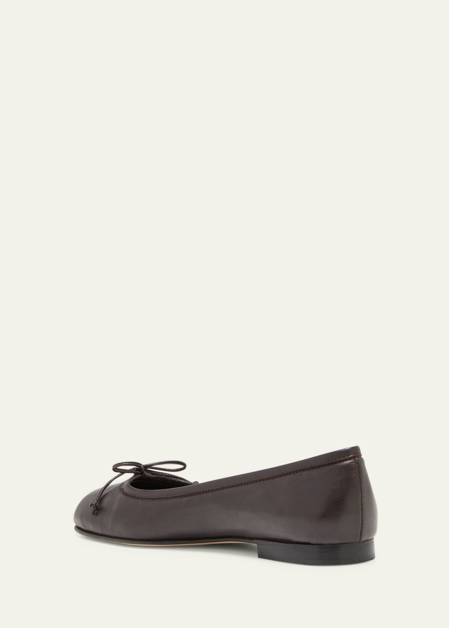 Manolo Blahnik Veralli Leather Bow Ballerina Flats - Bergdorf Goodman