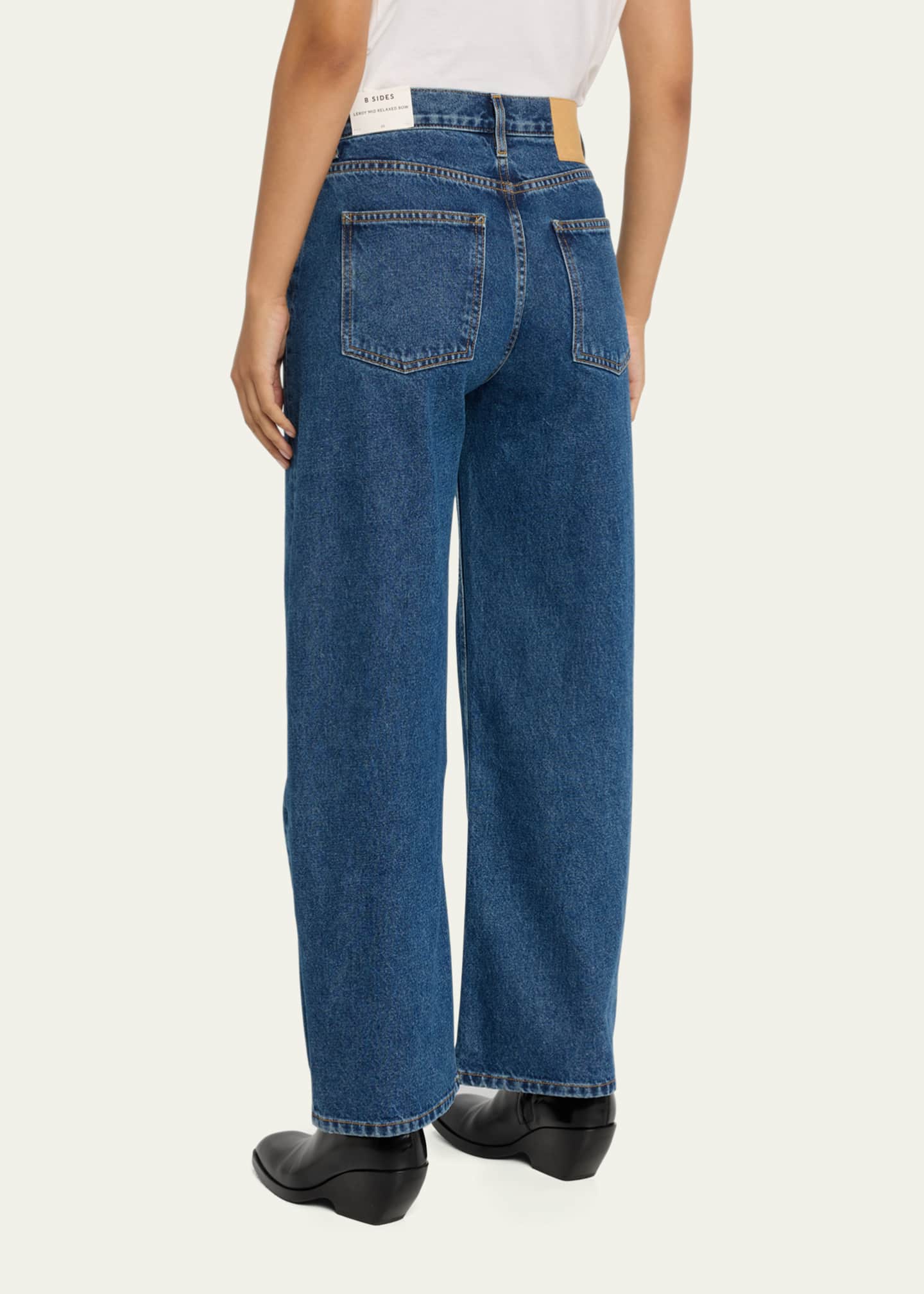 B SIDES Leroy Mid-Rise Relaxed Bow-Leg Jeans - Bergdorf Goodman