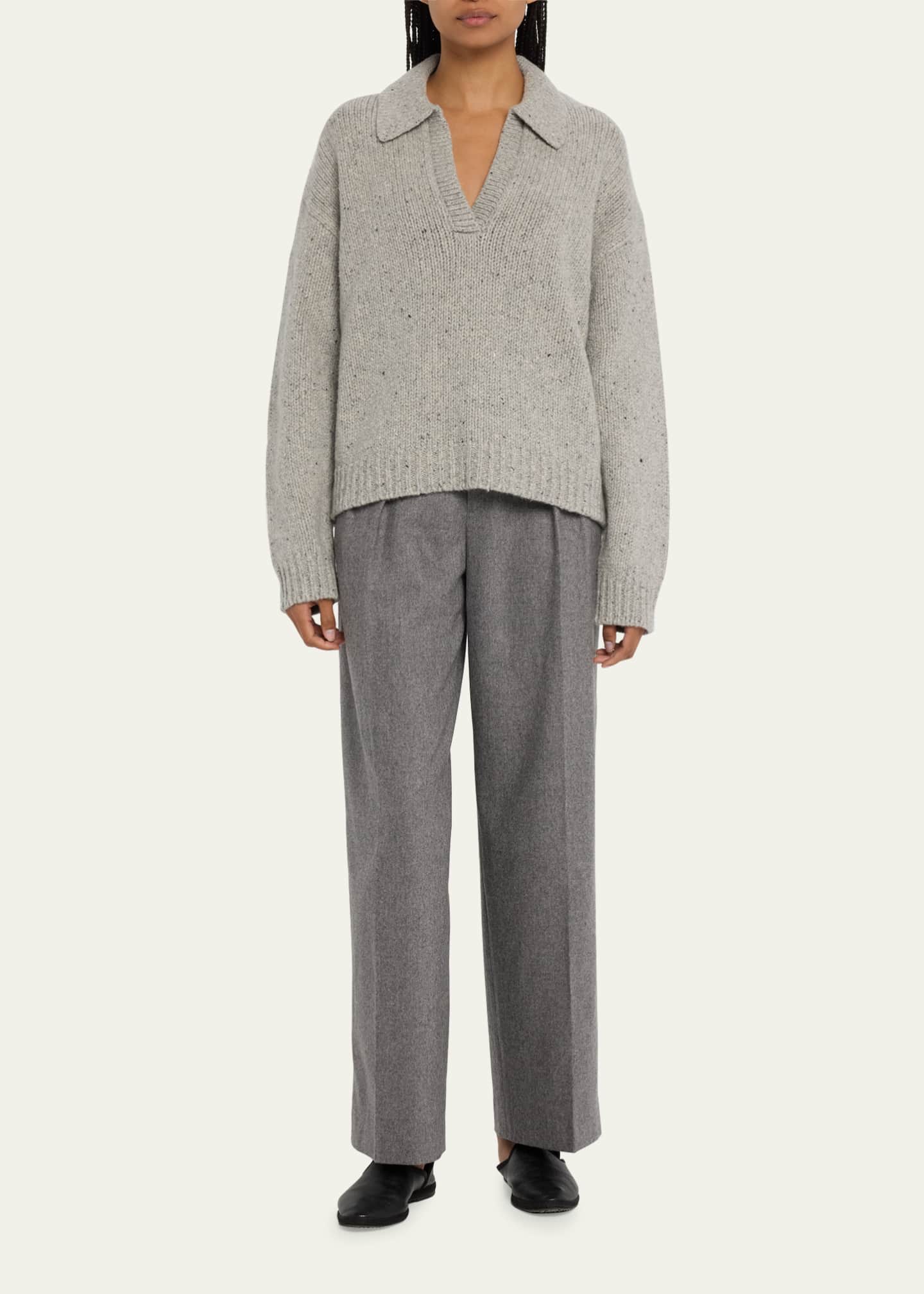 MARIA MCMANUS Split-Sleeve Collar Cashmere Sweater - Bergdorf Goodman