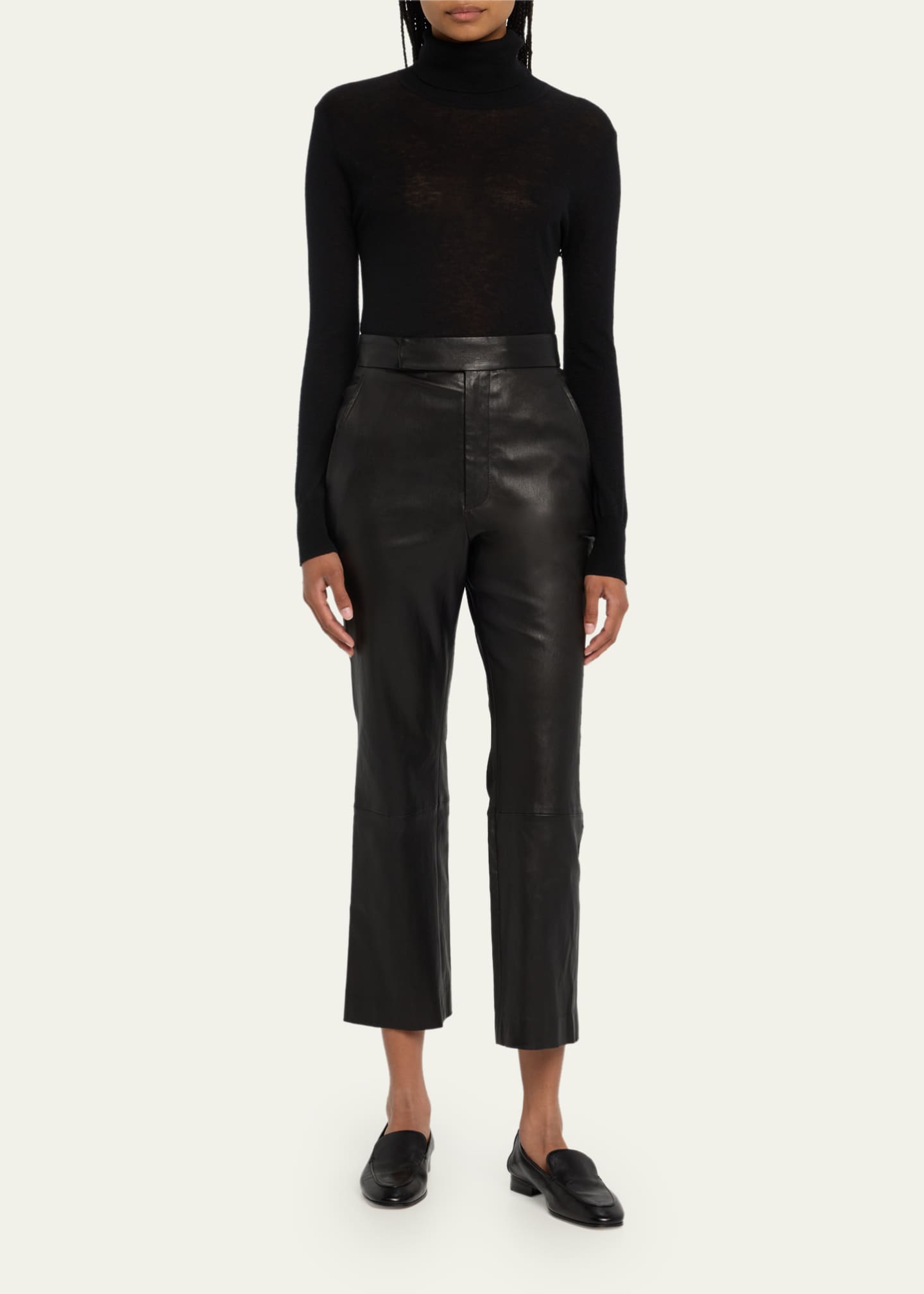 MARIA MCMANUS High Waist Crop Leather Pants - Bergdorf Goodman