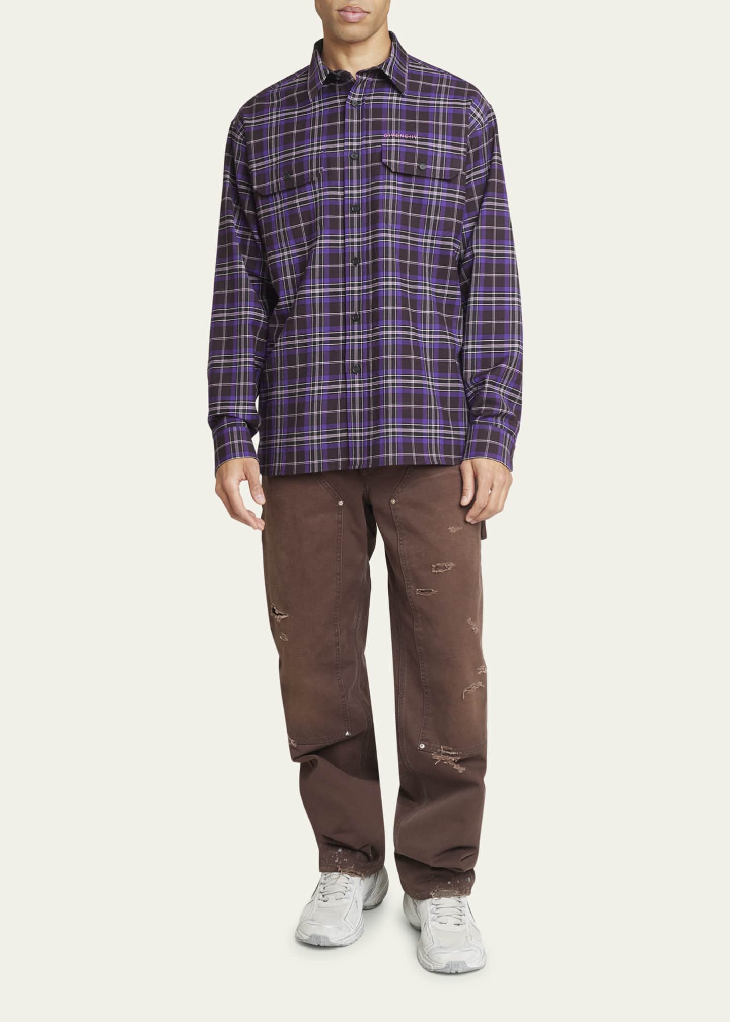 Givenchy Men s Plaid Lumberjack Button Down Shirt Bergdorf Goodman