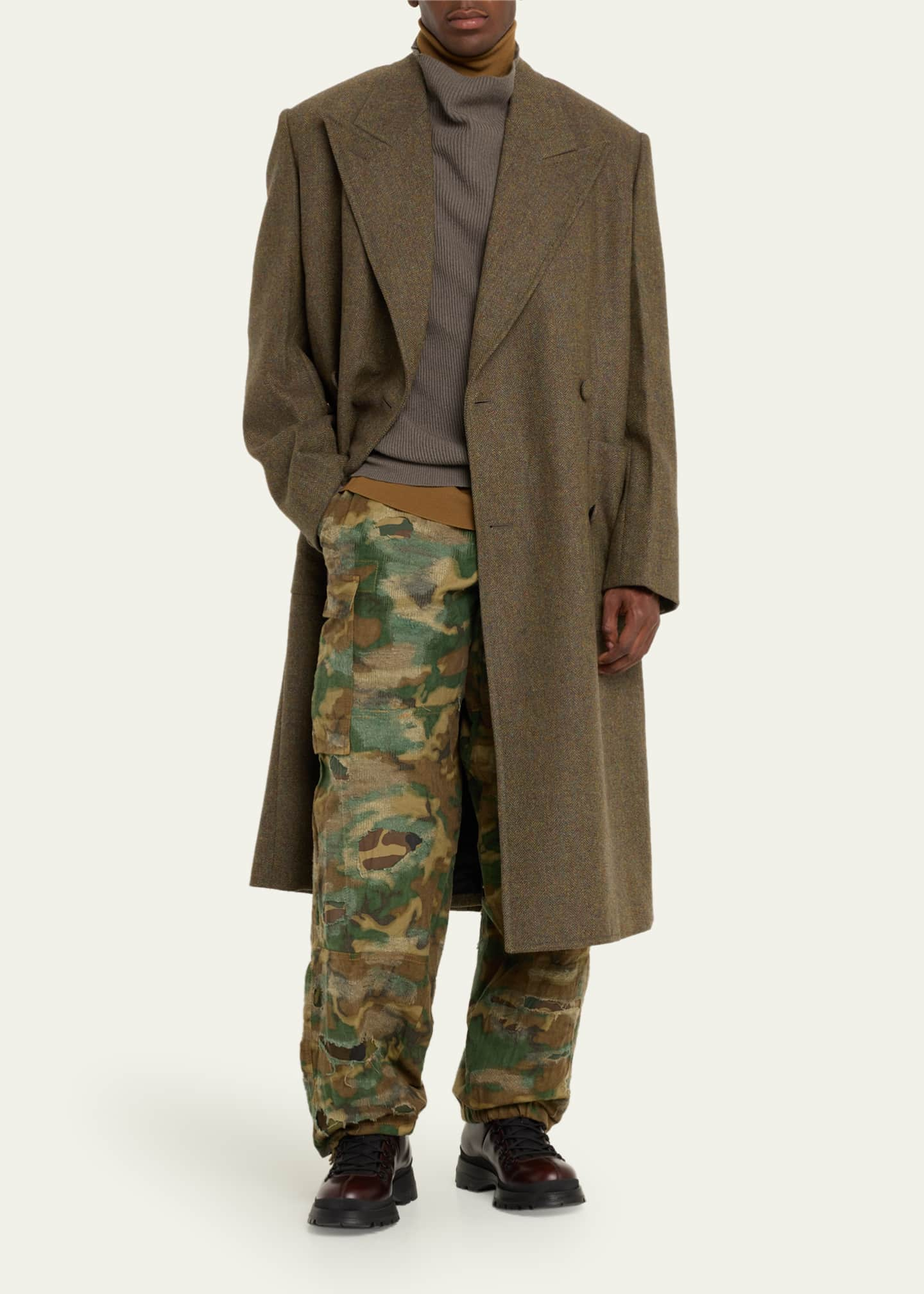 Givenchy Men's Distressed Camo Cargo Pants - Bergdorf Goodman