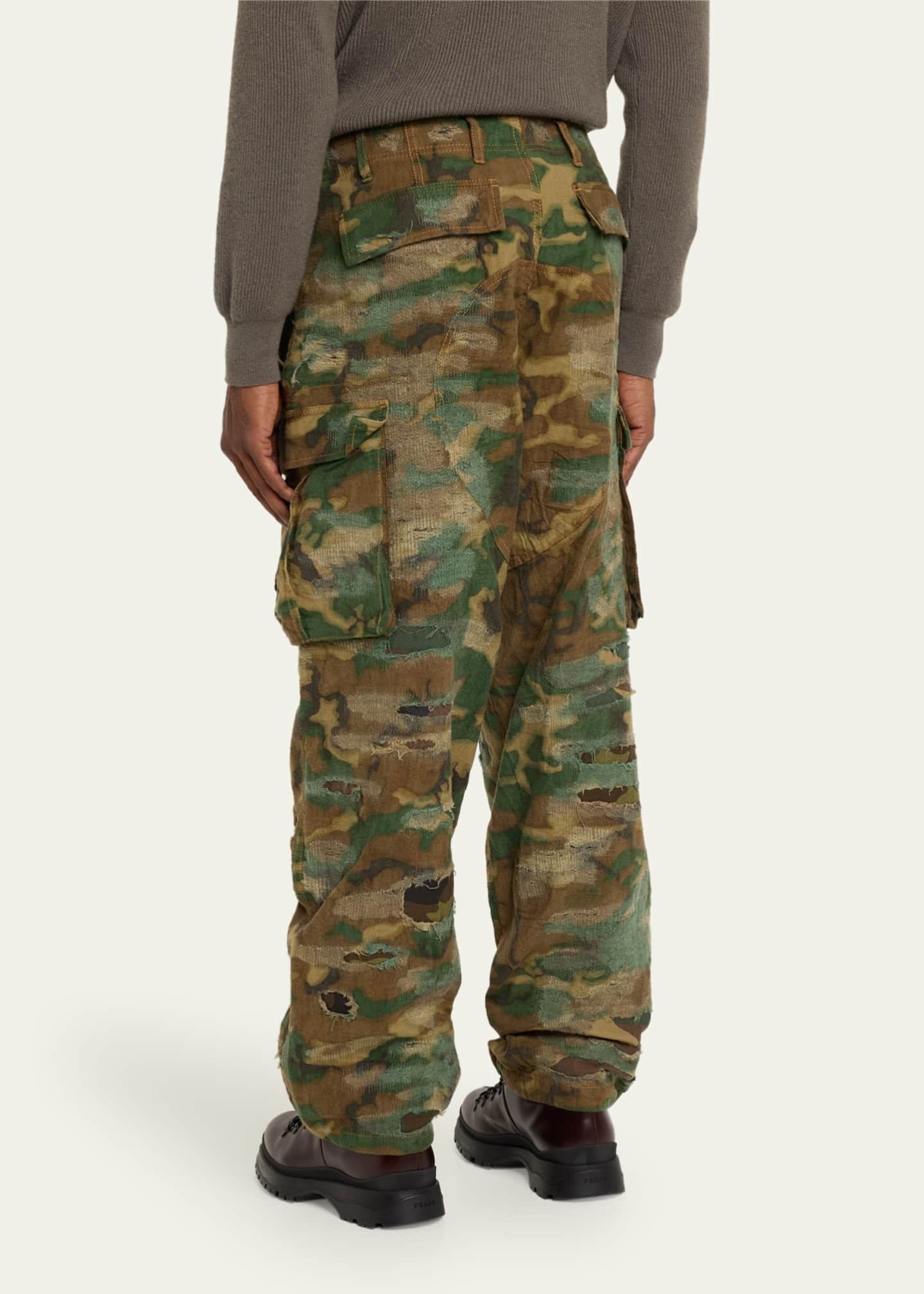 Givenchy Men's Distressed Camo Cargo Pants - Bergdorf Goodman