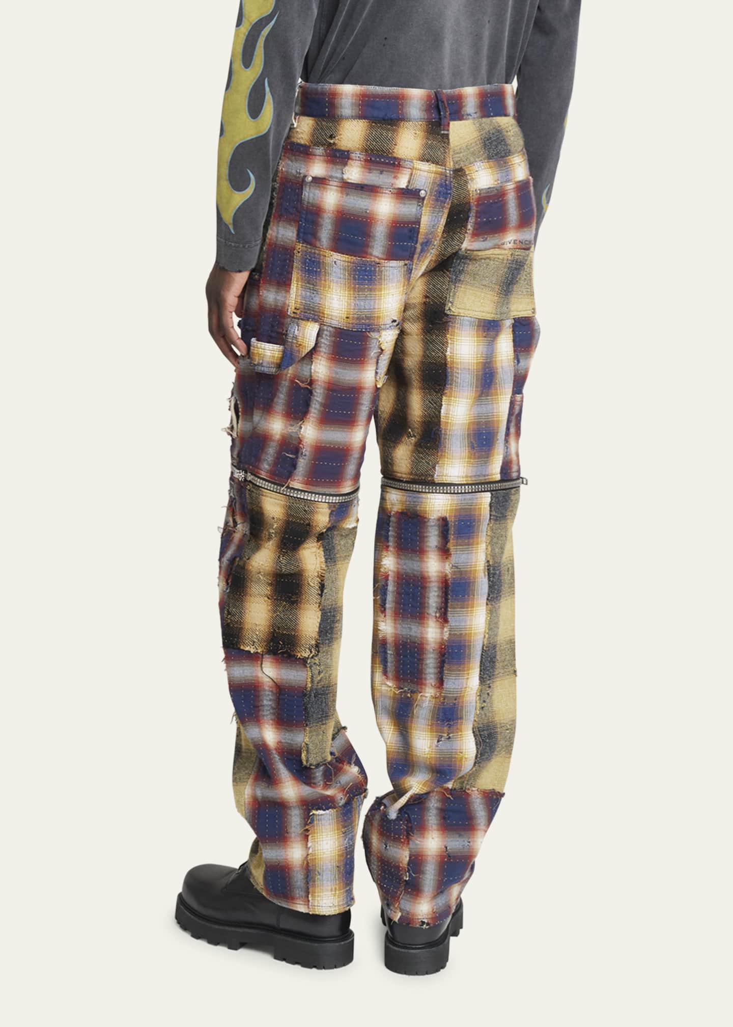Men's plaid cargo pants on sale