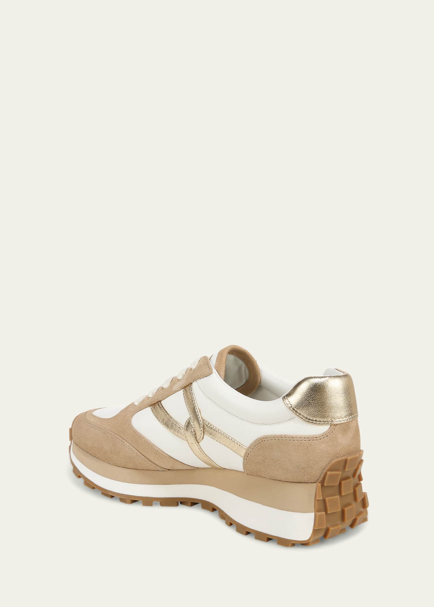 Veronica Beard Valentina Mixed Leather Retro Sneakers Image 2 of 2