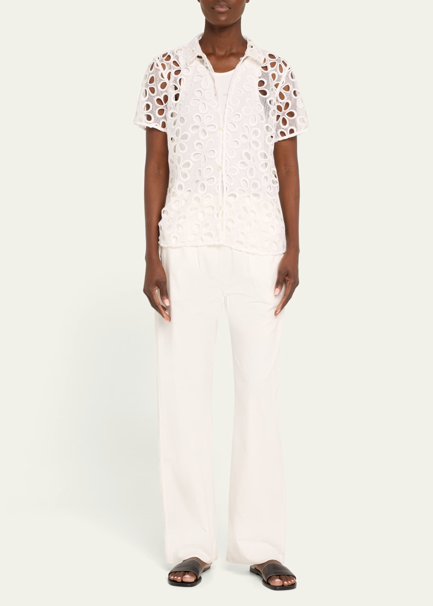 Bode Primrose Floral Lace Button Down Shirt Image 2 of 5