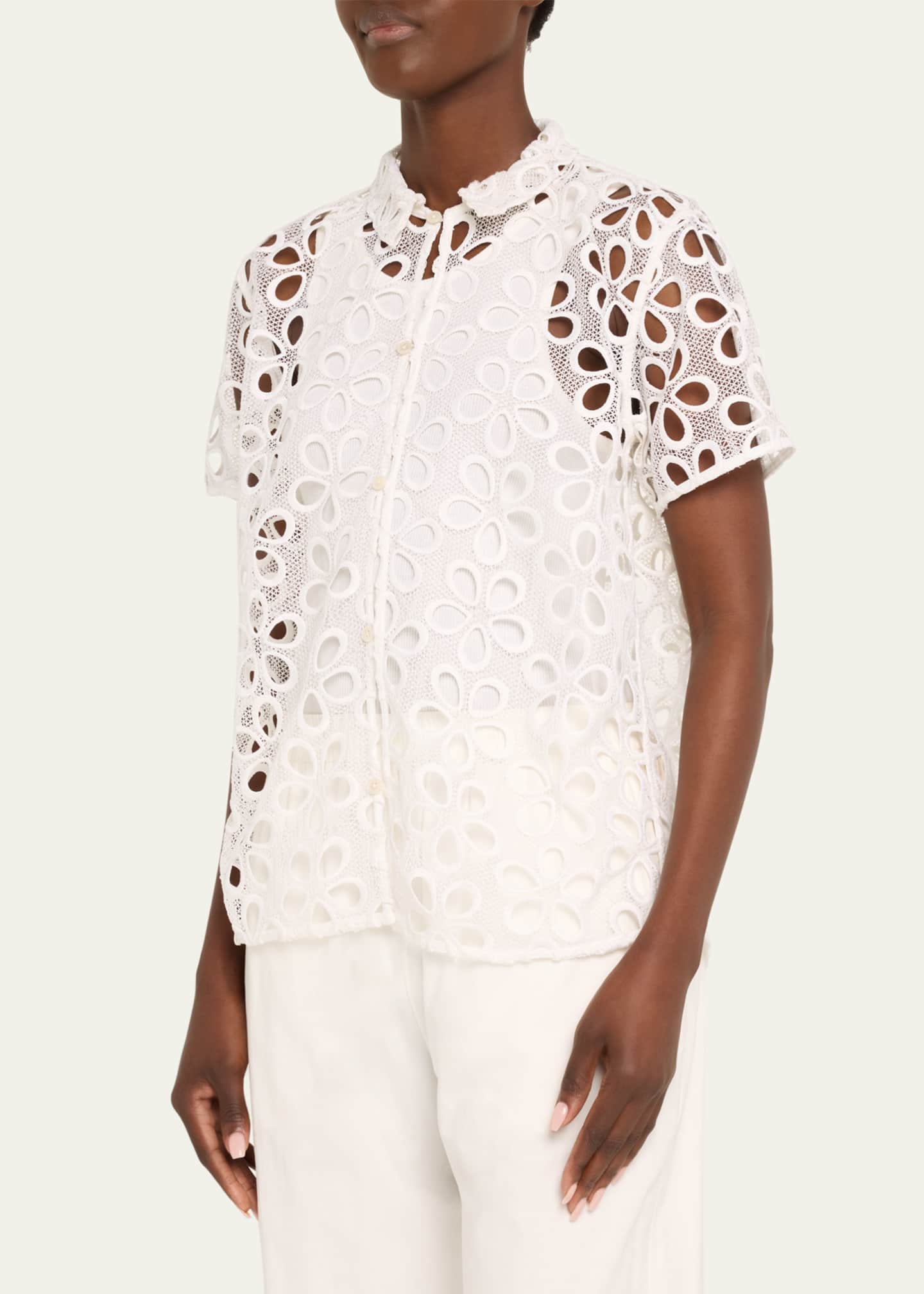 Bode Primrose Floral Lace Button Down Shirt Image 4 of 5