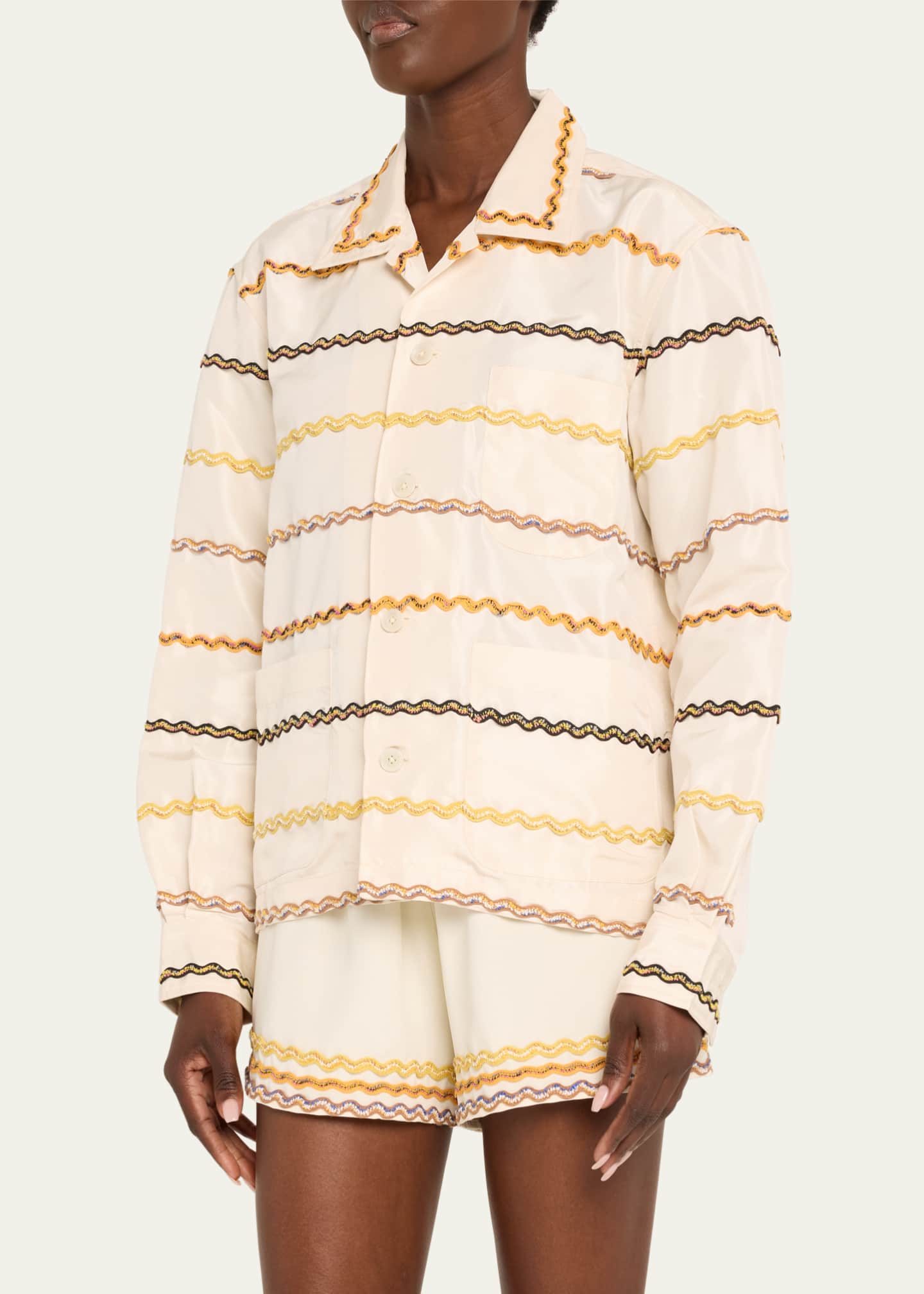 Bode Ric Rac Stripe Button Down Shirt Image 4 of 5