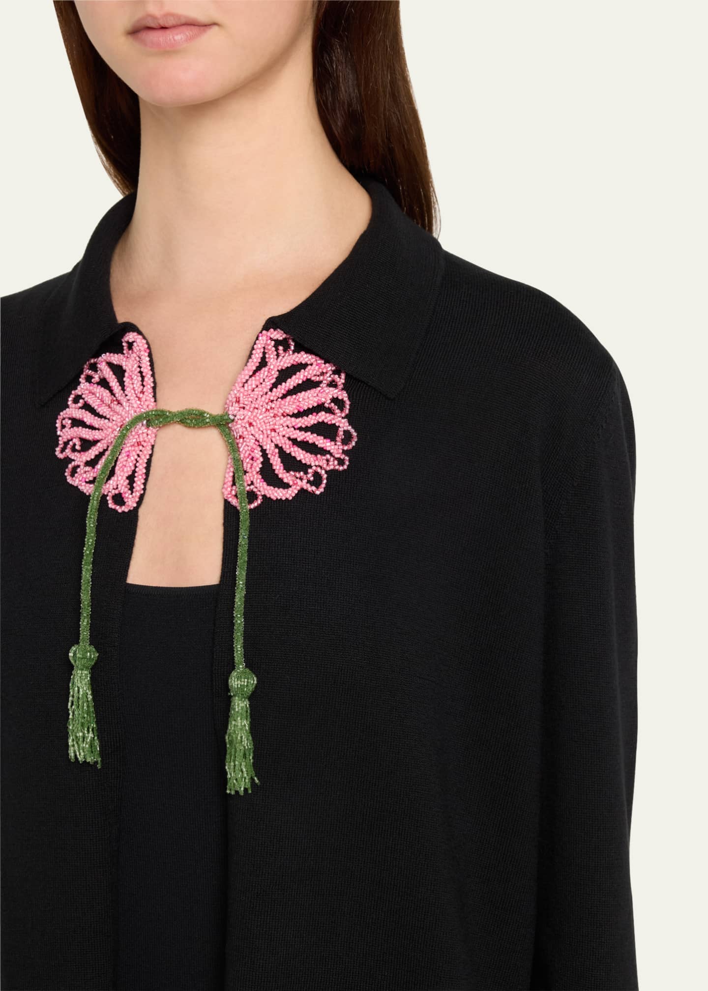 TGOR】Quilting flower beads cardigan | Pay ID