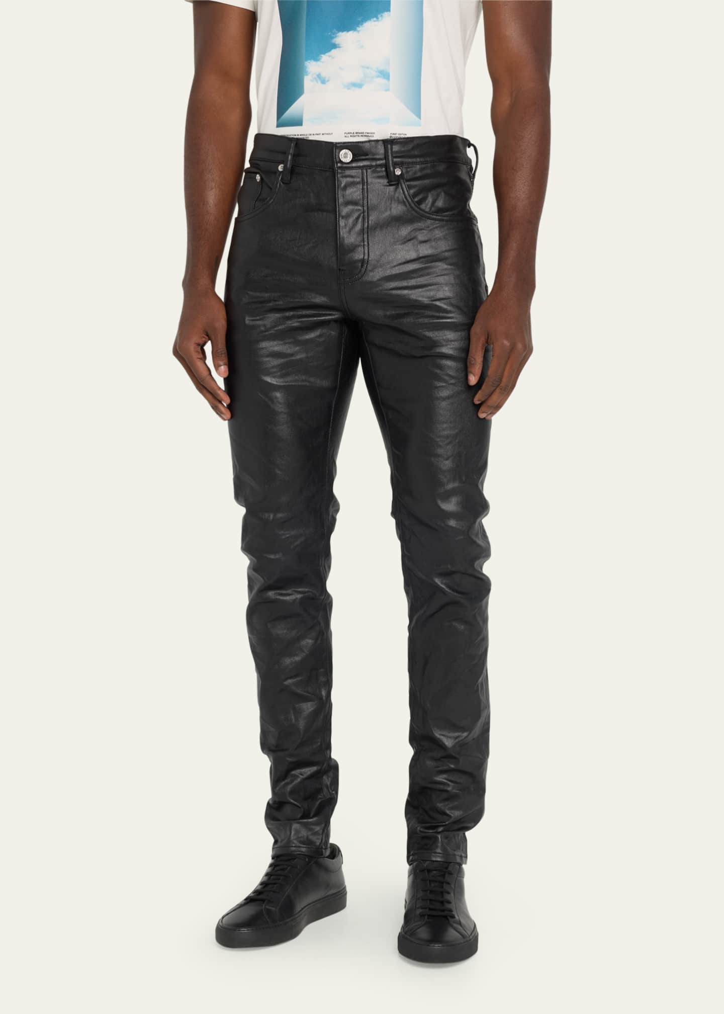 Saint laurent store coated skinny jeans