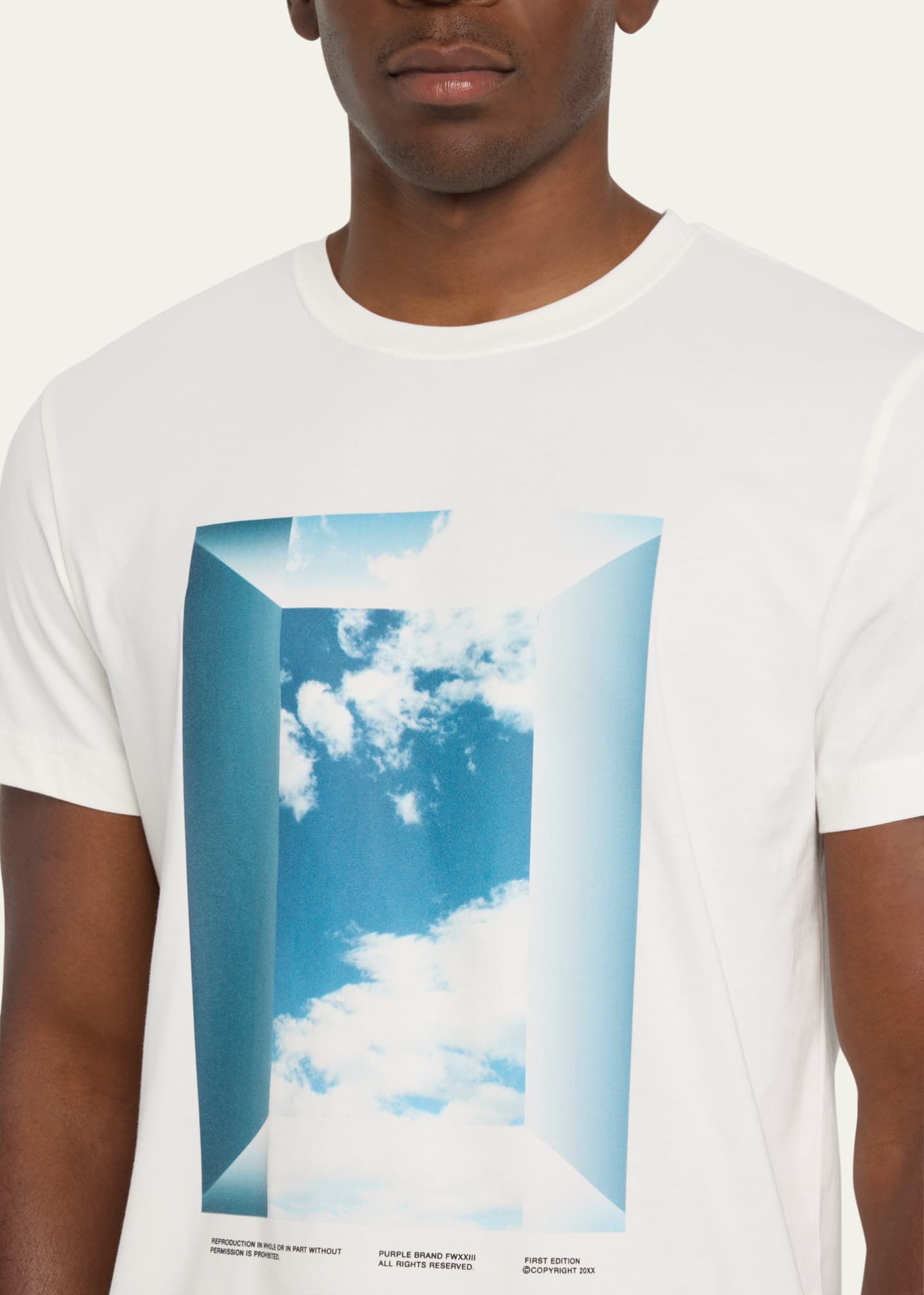 Cloud print T-shirt Purple Brand