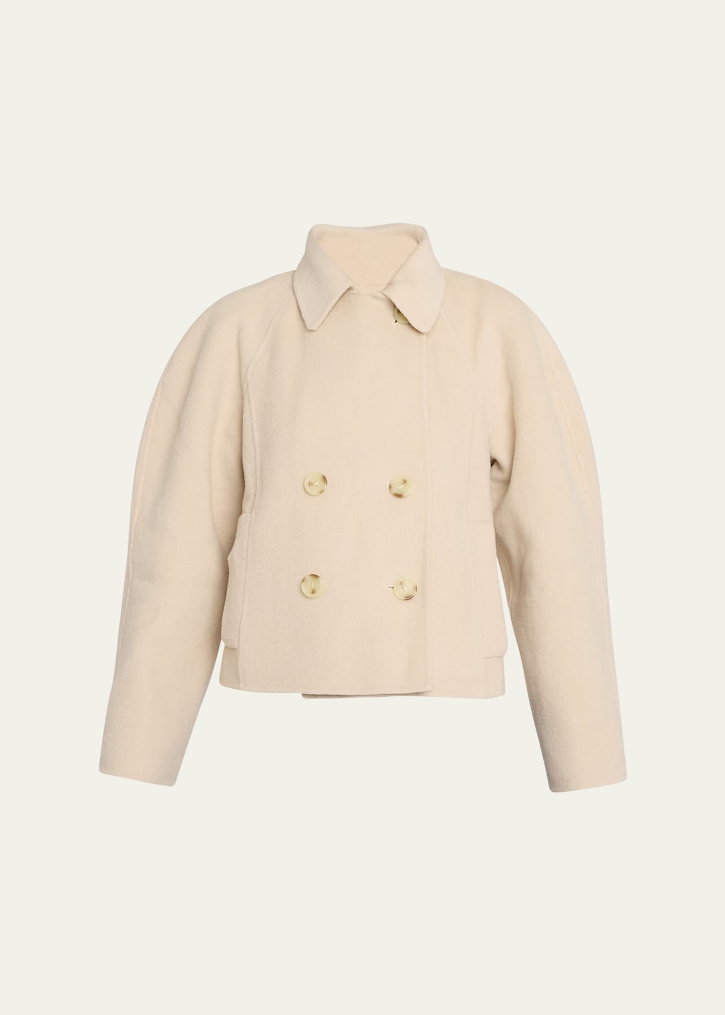 Cropped double breasted wool blend jacket store