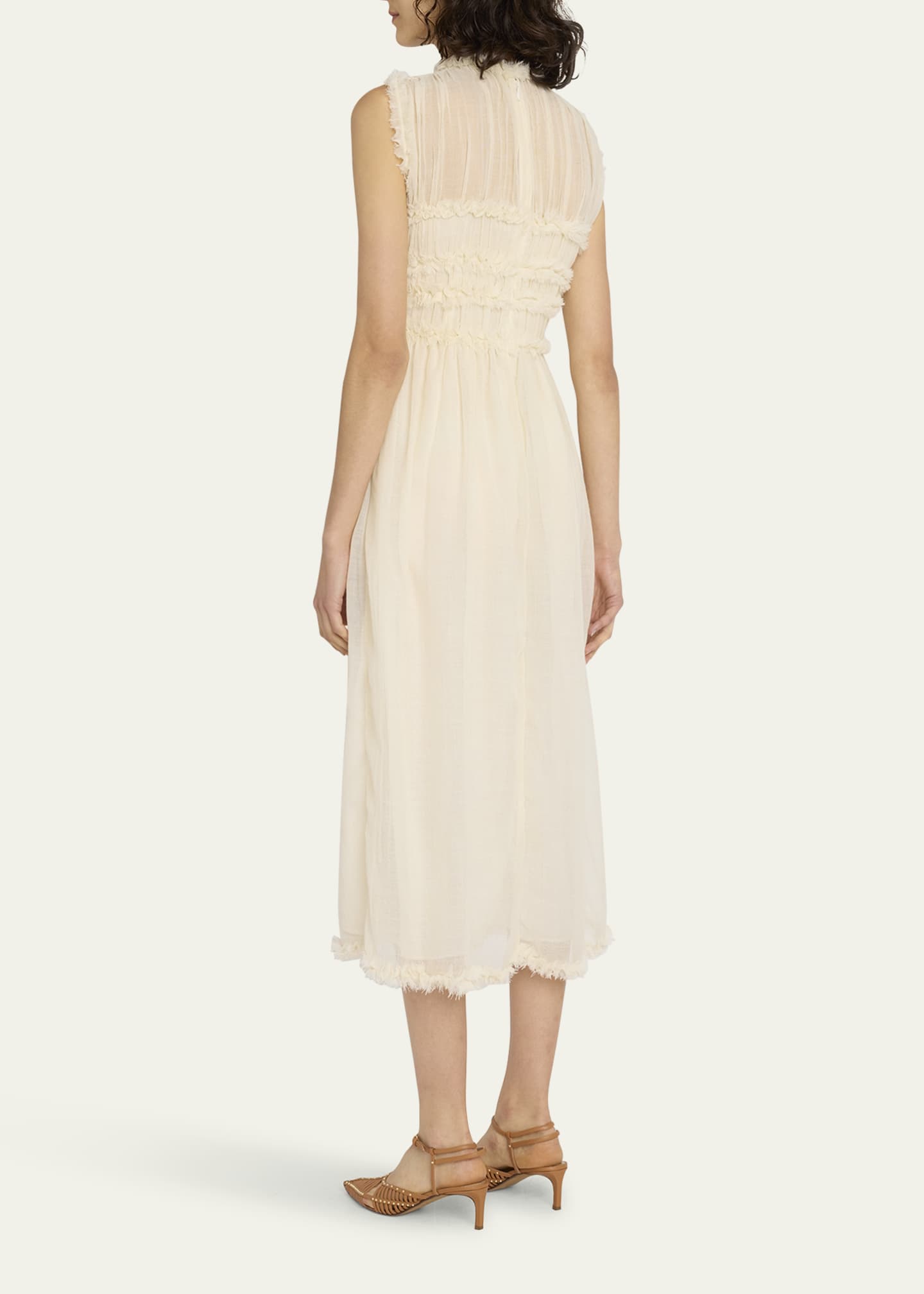 Ulla Johnson Aberdeen Sleeveless Wool Gauze Midi Dress Bergdorf Goodman