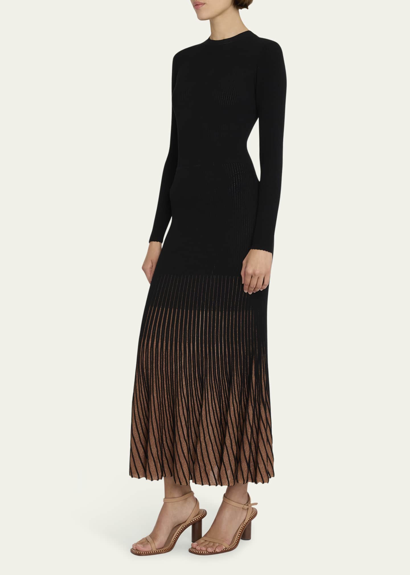 Ulla Johnson Magnolia Two-Tone Sunburst Knit Midi Dress - Bergdorf Goodman