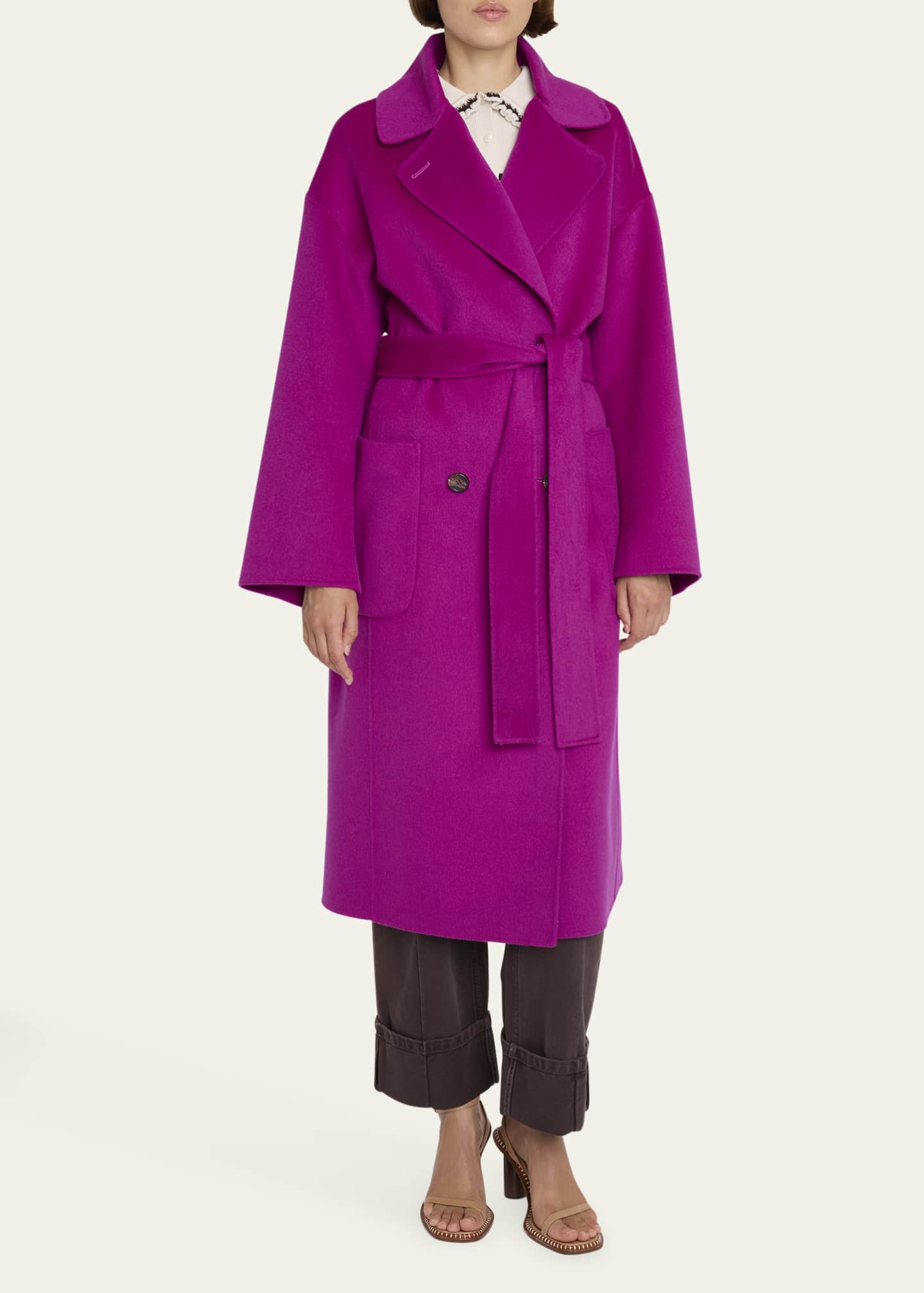 Ulla Johnson Brigitte Oversized Wool-Blend Coat with Belt - Bergdorf ...